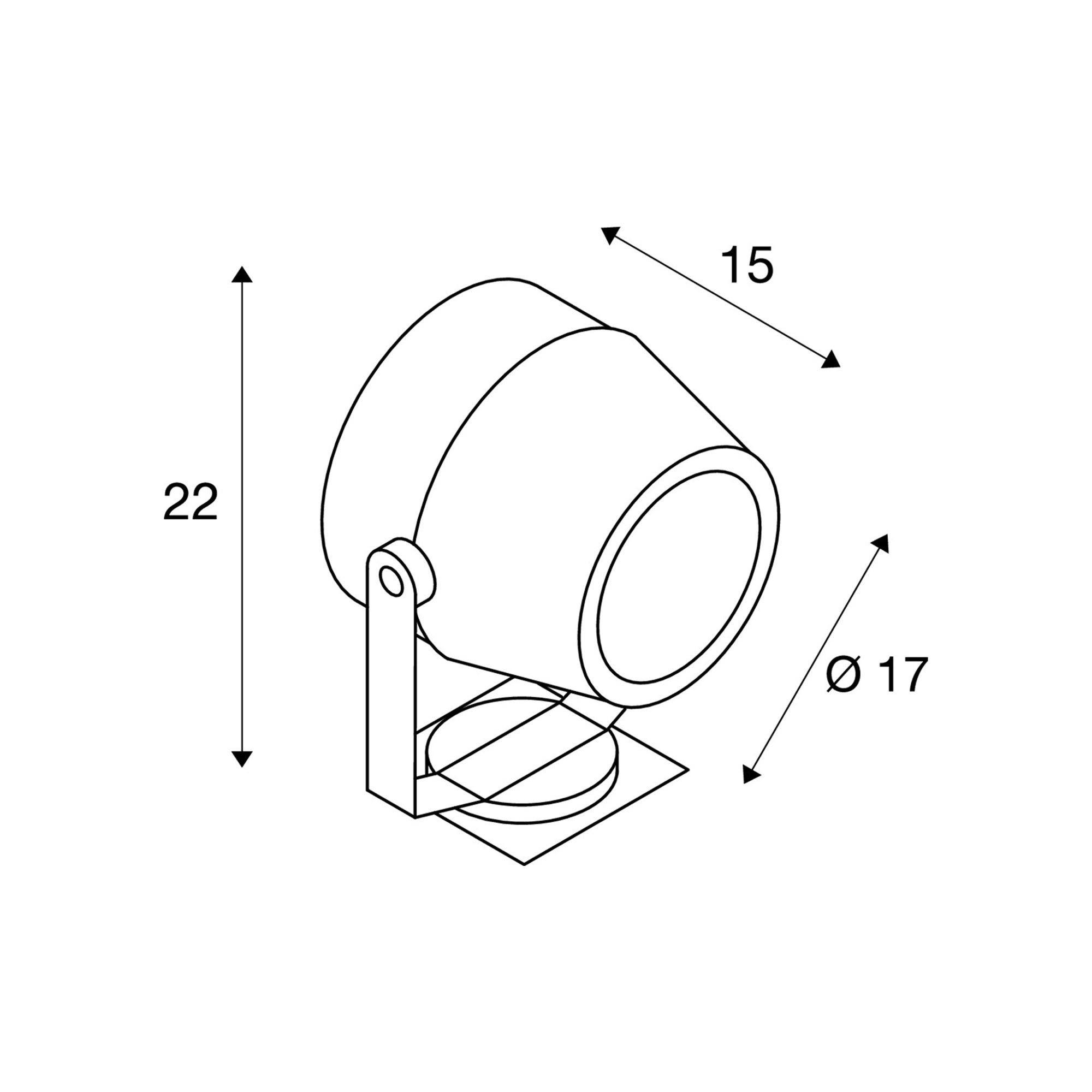 LED vrtna spot svjetiljka FLAC BEAM, siva, 27W, 3000K, IP65