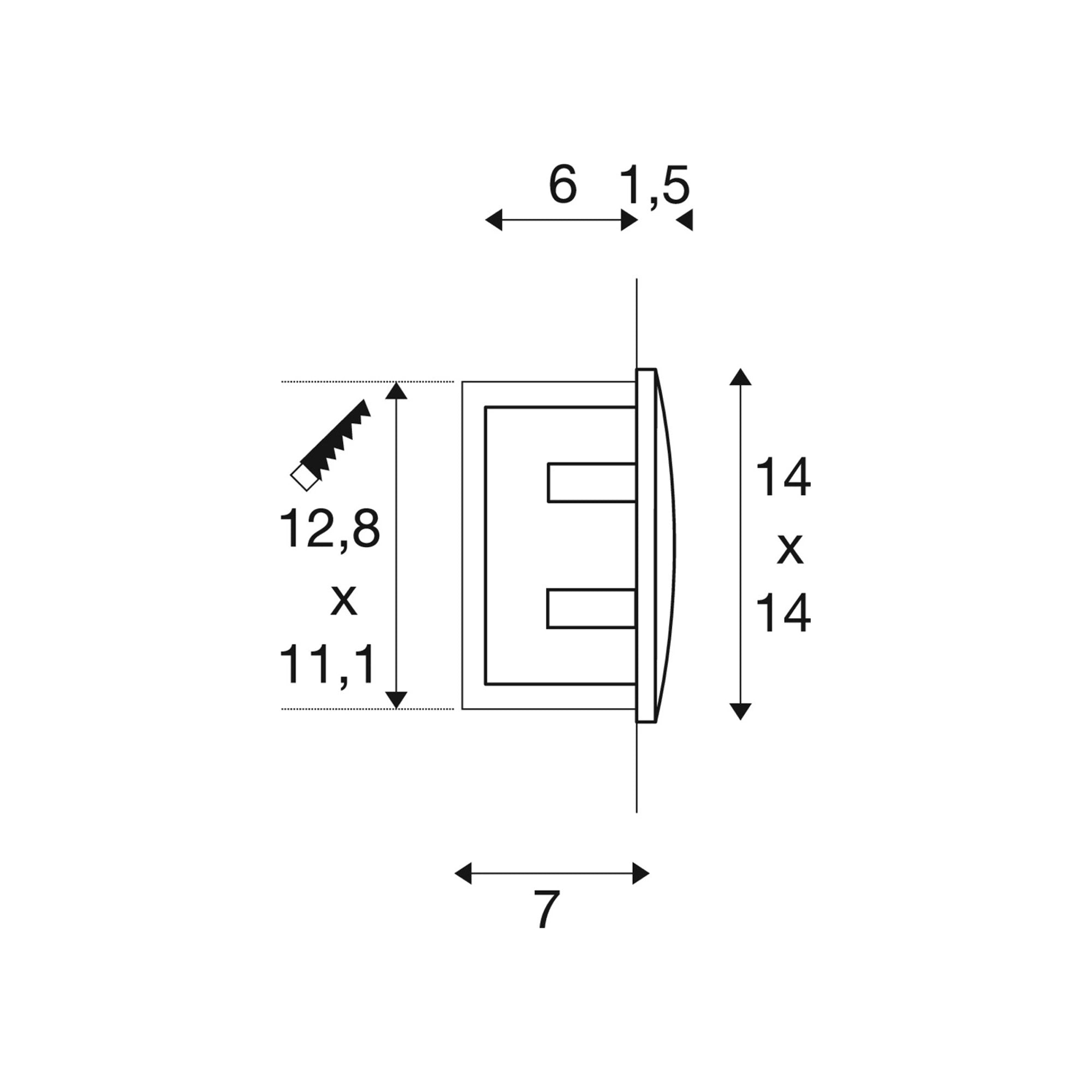 LED zidna svjetiljka DOWNUNDER OUT L, ugradbena, antracit, 4W, 3000K, IP55