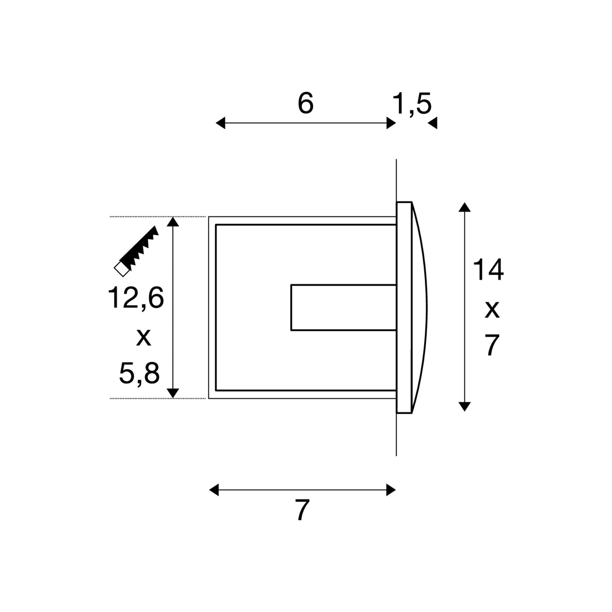 LED zidna svjetiljka DOWNUNDER OUT M, ugradbena, bijela, 4W, 3000K, IP55