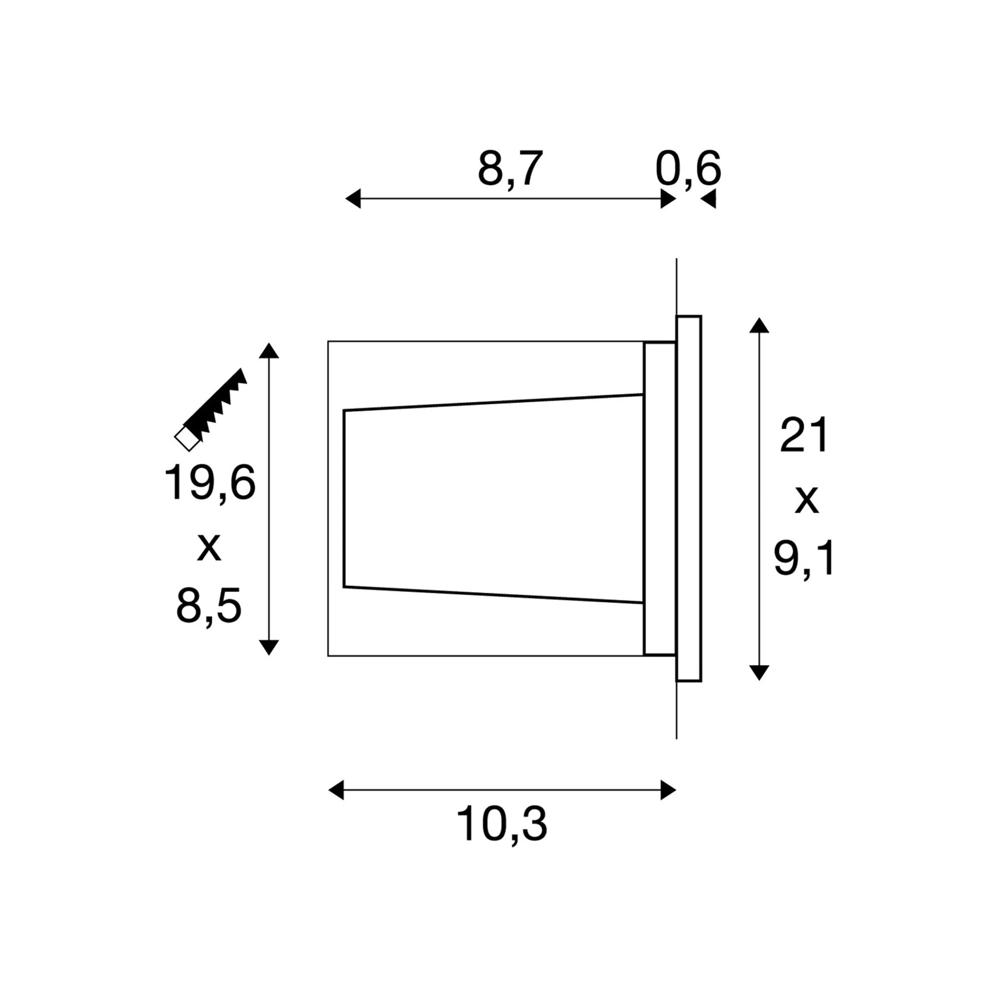 LED zidna svjetiljka BRICK, ugradbena, simetrična, nehrđajući čelik, 9.5W, 3000K, IP65