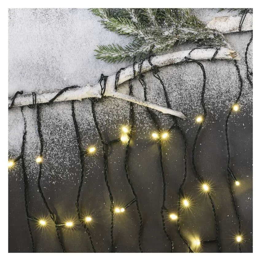 Božićne lampice, LED, ledenice, toplo bijela, 8 načina rada, IP44, 3.6m