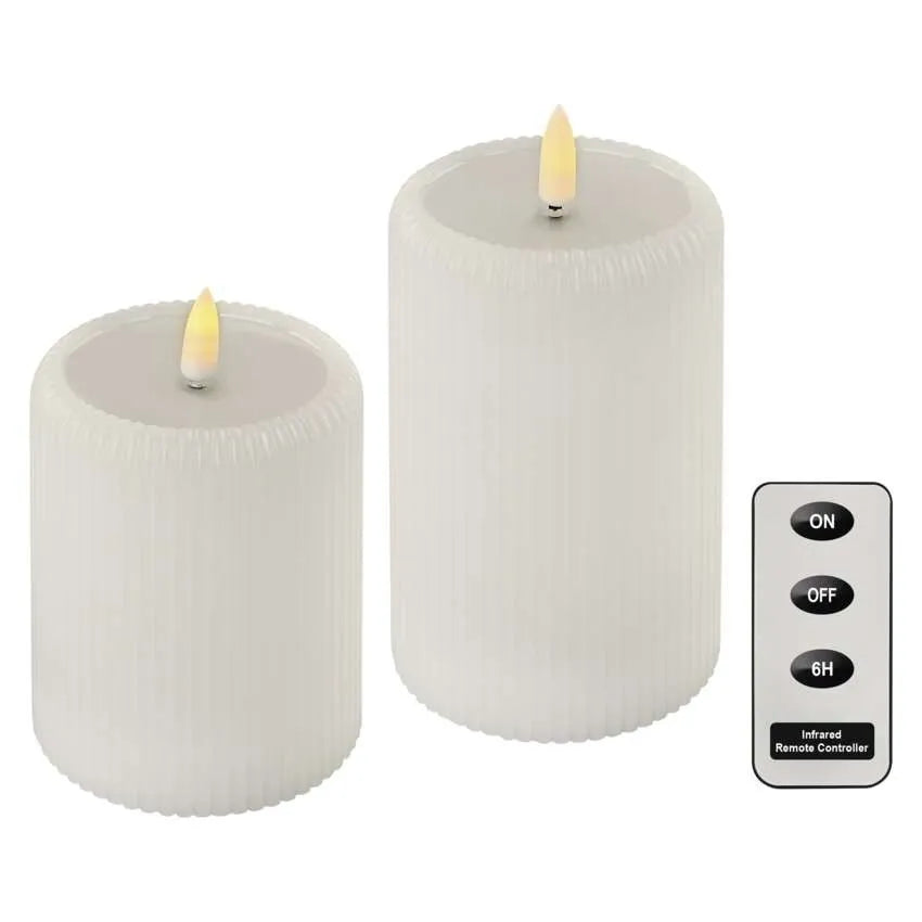 Voštane svijeće s efektom plamena, 2 komada, LED, toplo bijela, 4xAA, IP20