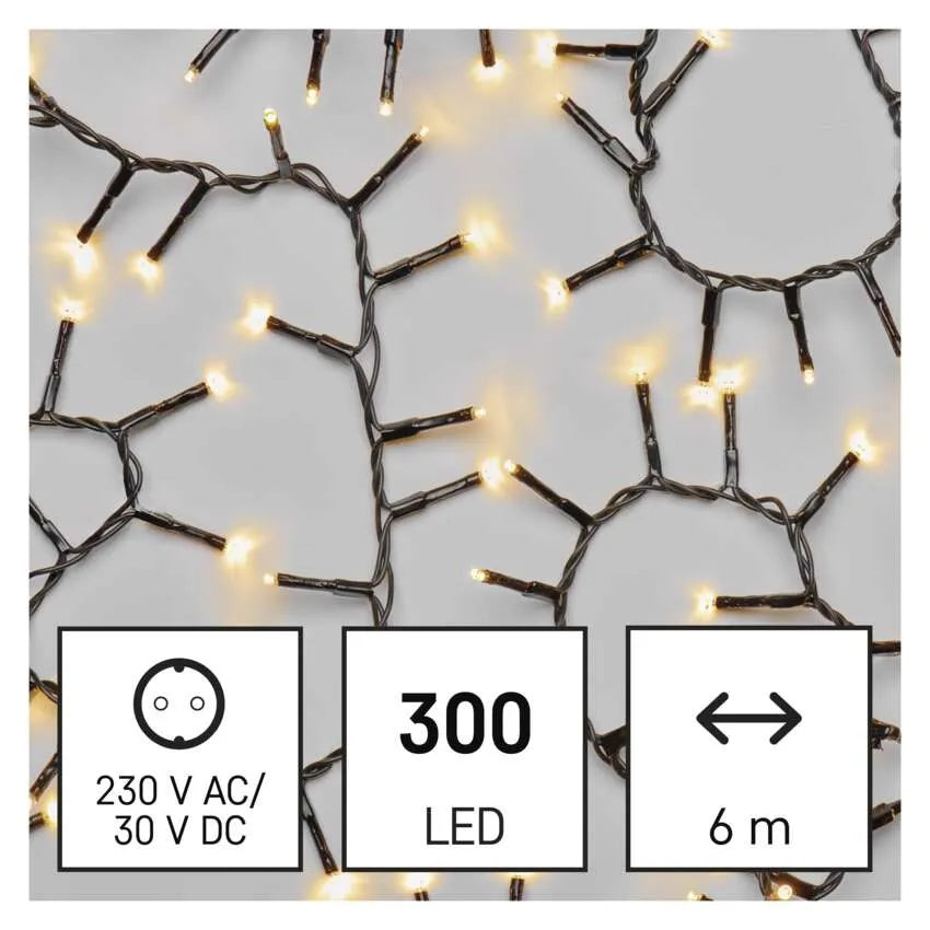 Božićne lampice, LED, jež, toplo bijela, timer, IP44, 6m