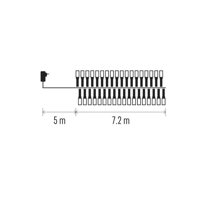 Božićne lampice, LED, jež, toplo bijela, 8 načina rada, timer, IP44, 7.2m
