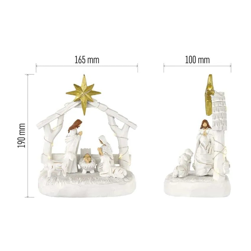 Božićne jaslice, poliresin, LED, toplo bijela, 2xAAA, IP20