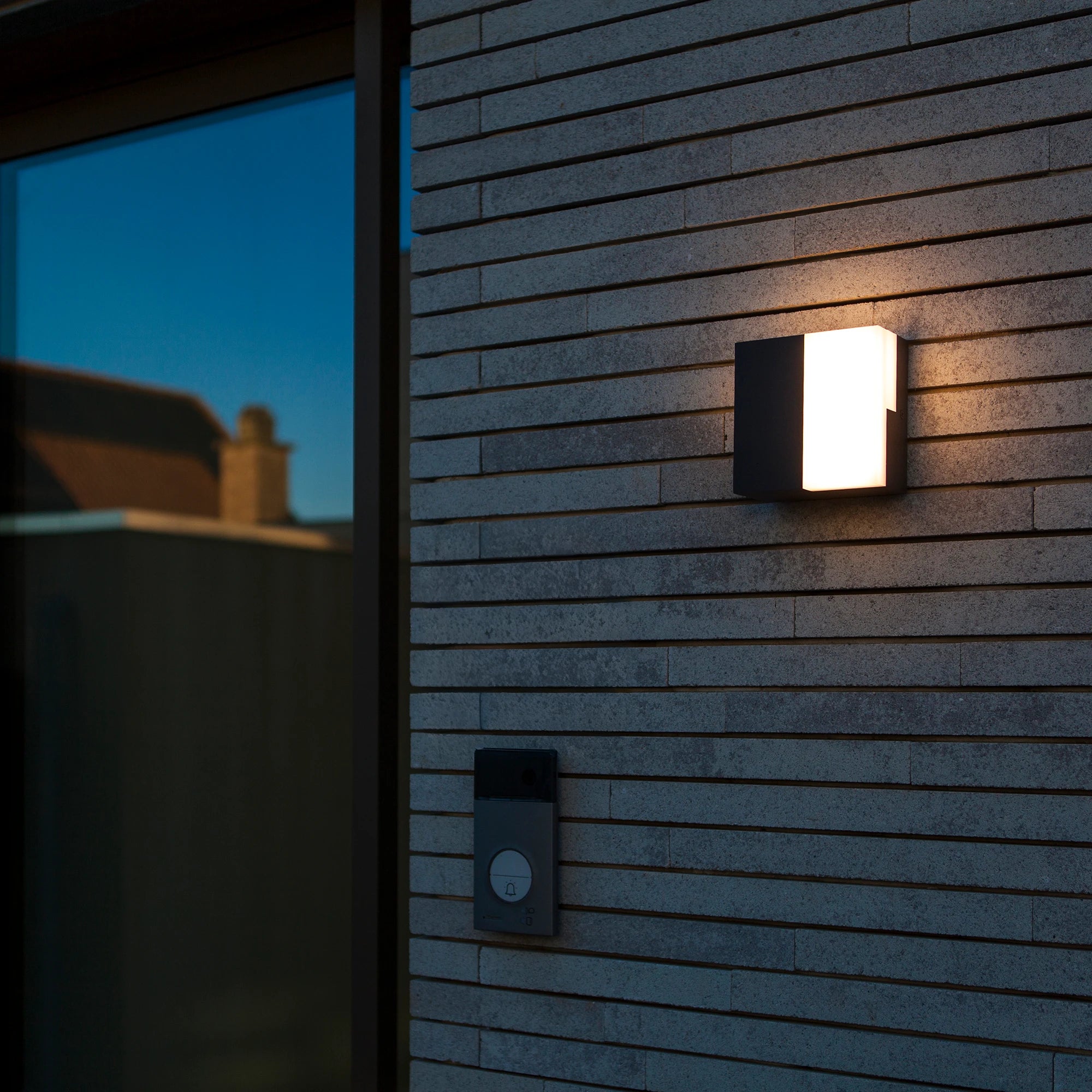 LED zidna svjetiljka DOMINO, tamno siva, 17W, 3000K, IP65