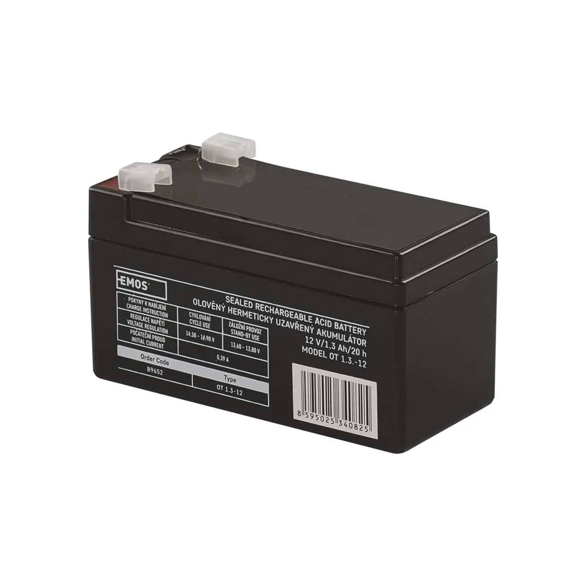 Olovni akumulator, SLA, 12V, 1,3Ah, faston 4,7mm