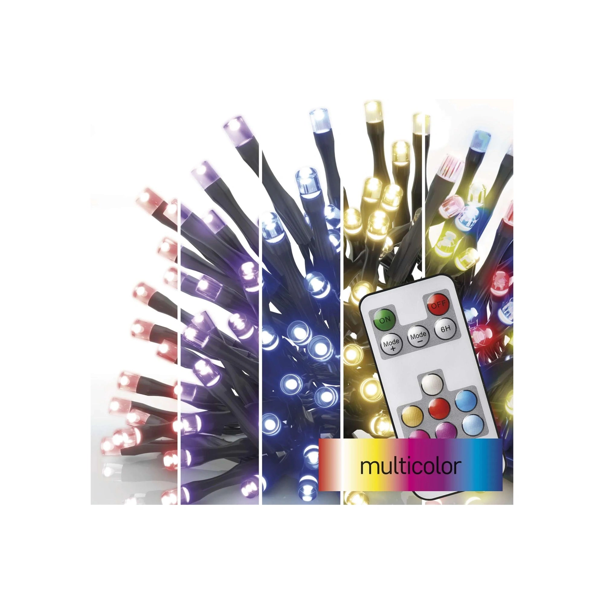 Božićne lampice, s daljinskim, LED, RGB, 72 efekta, timer, IP44