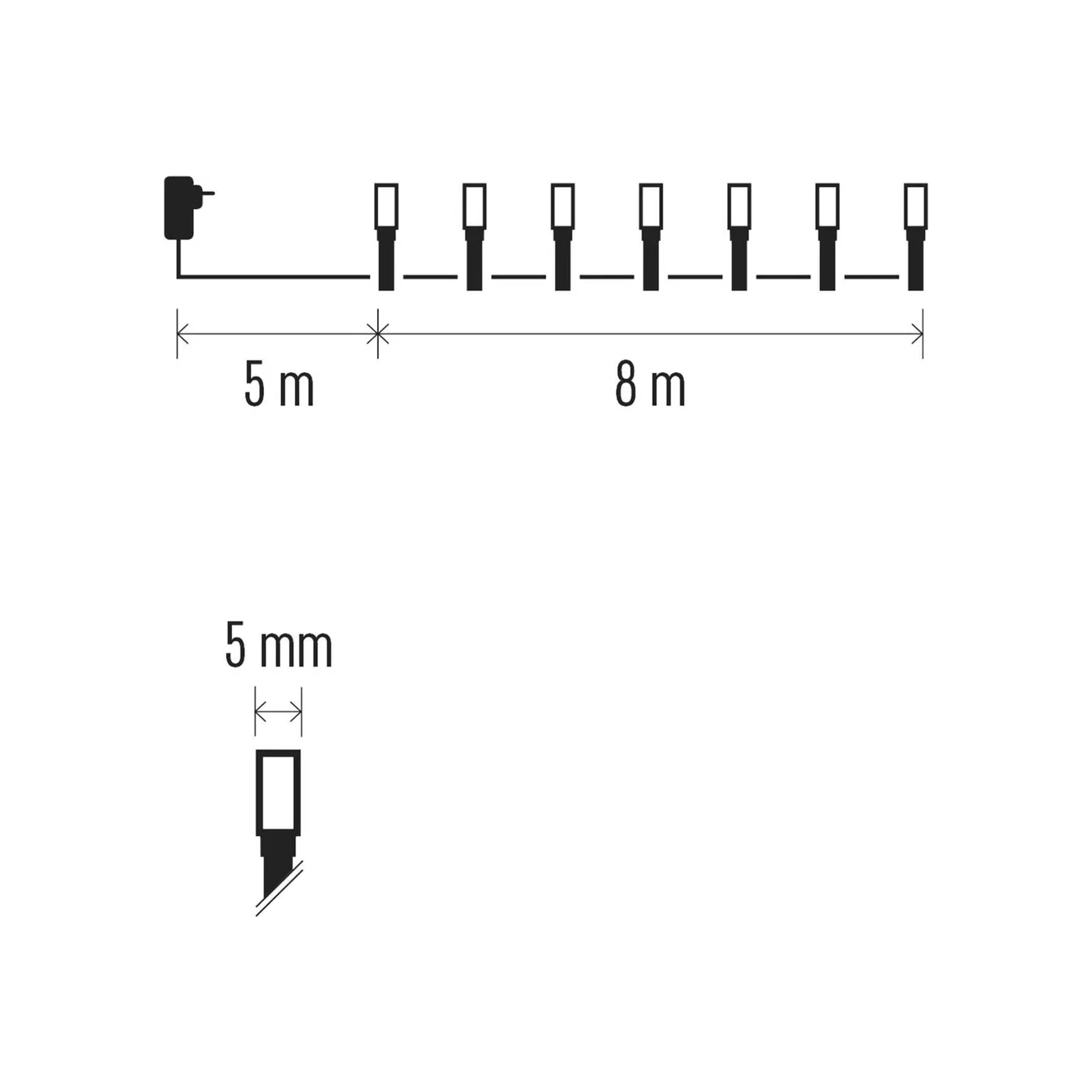 Božićne lampice, LED, toplo/hladno bijela, timer, IP44