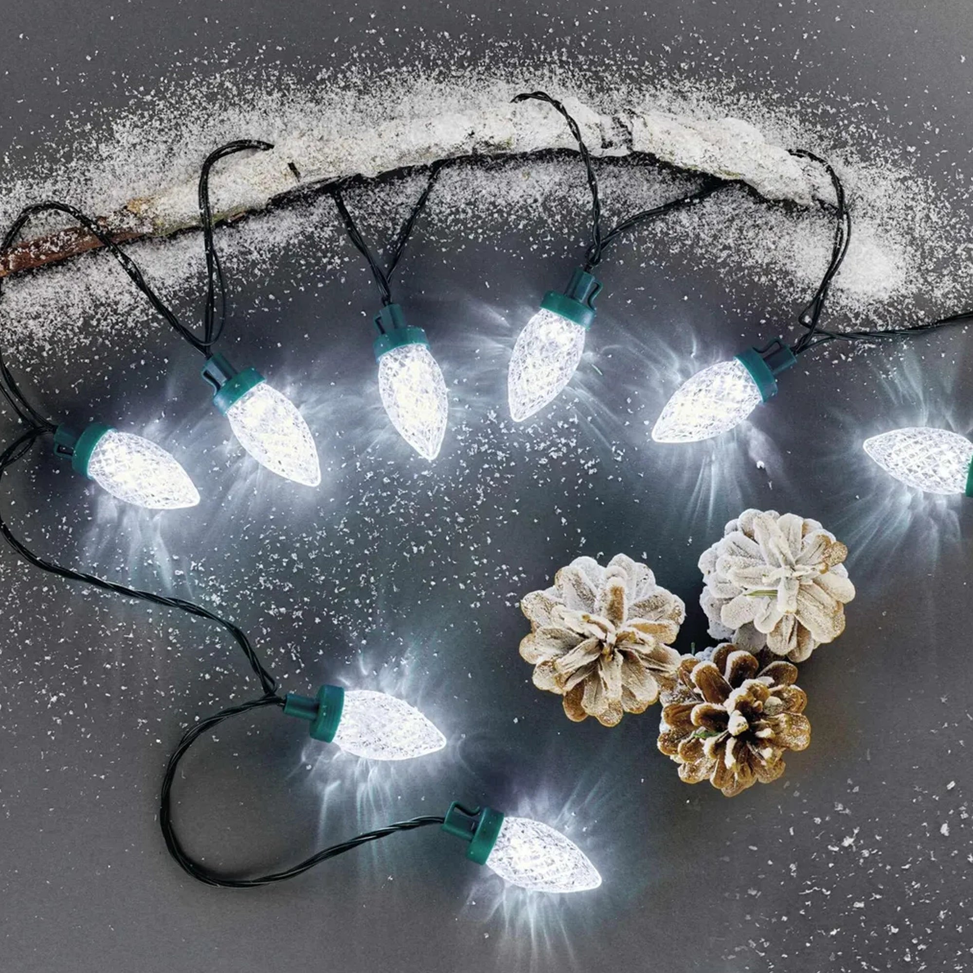 Božićne lampice, češeri, LED, hladno bijela, 8 načina rada, IP44, 9.8m
