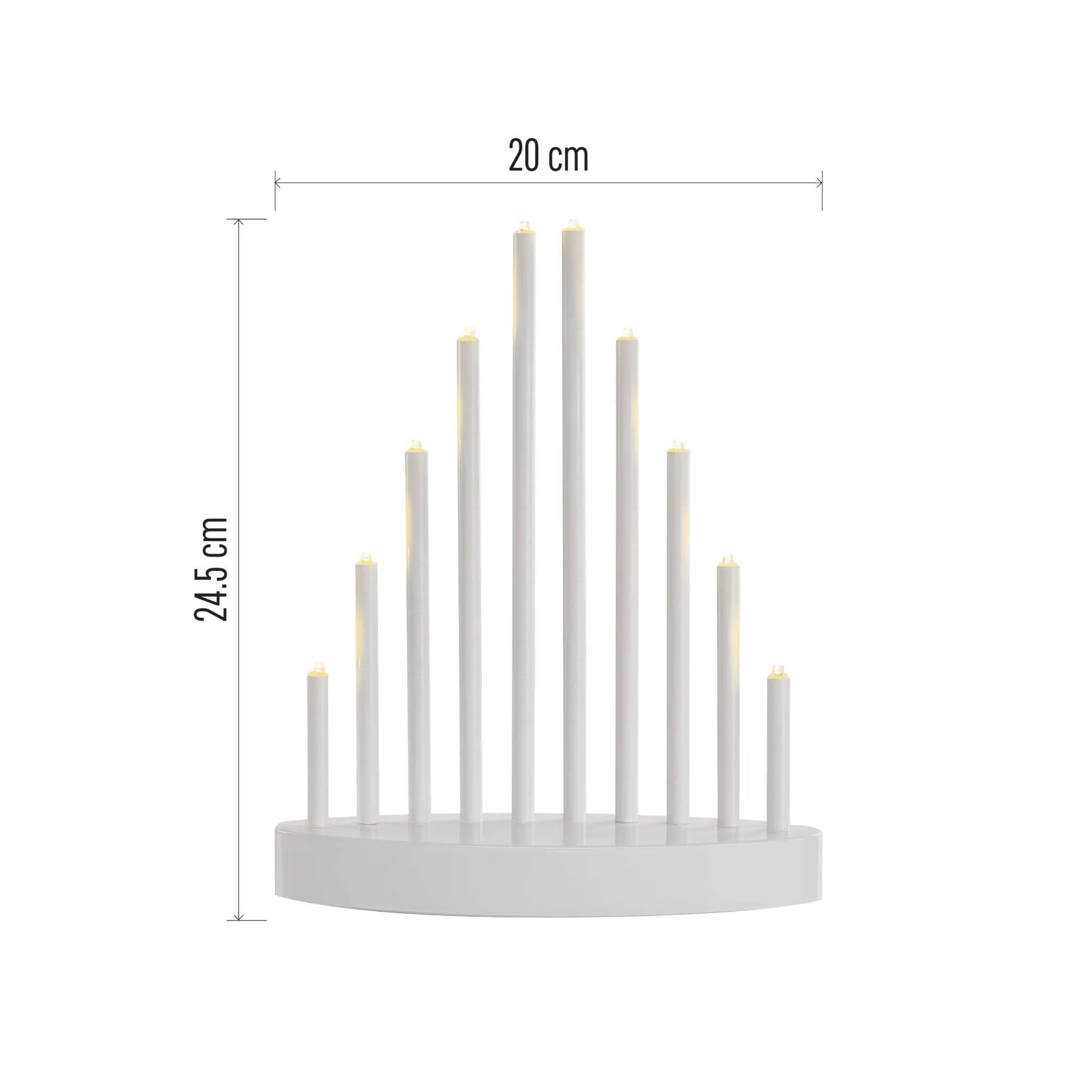 LED božićni svijećnjak, unutarnji, bijeli, toplo bijela, timer, 3xAA