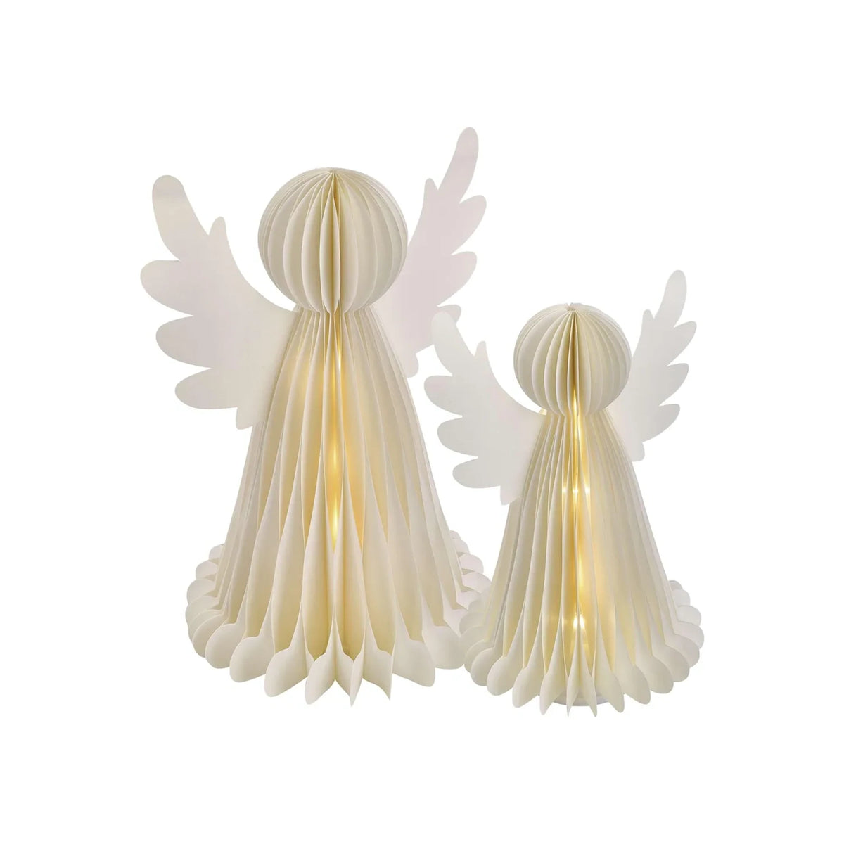 Anđeli od papira, s postoljem, 2 kom, LED, toplo bijela, 6xAA, IP20