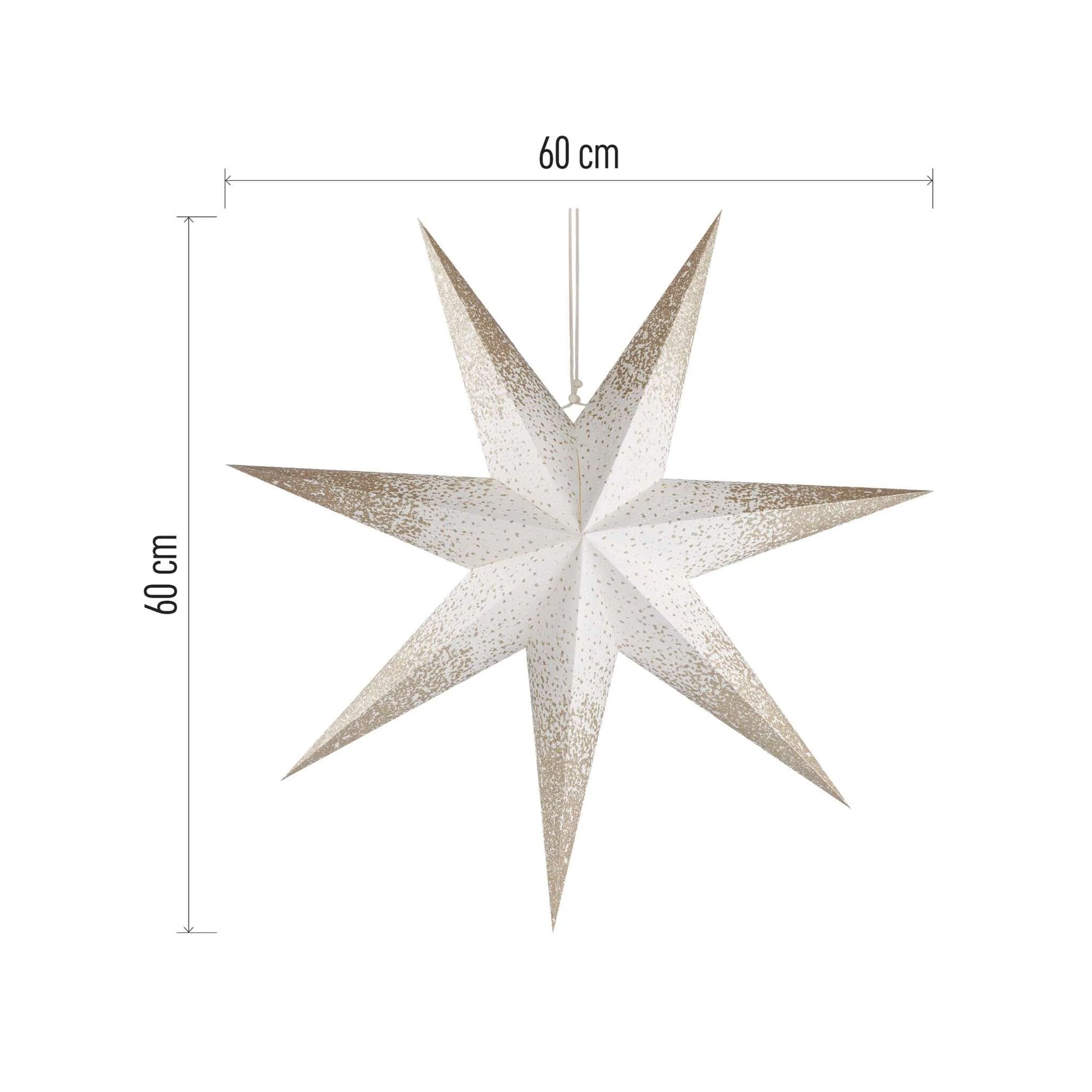 Božićna zvijezda od papira, 1xE14, unutarnja, zlatni sjaj, viseća, 60cm