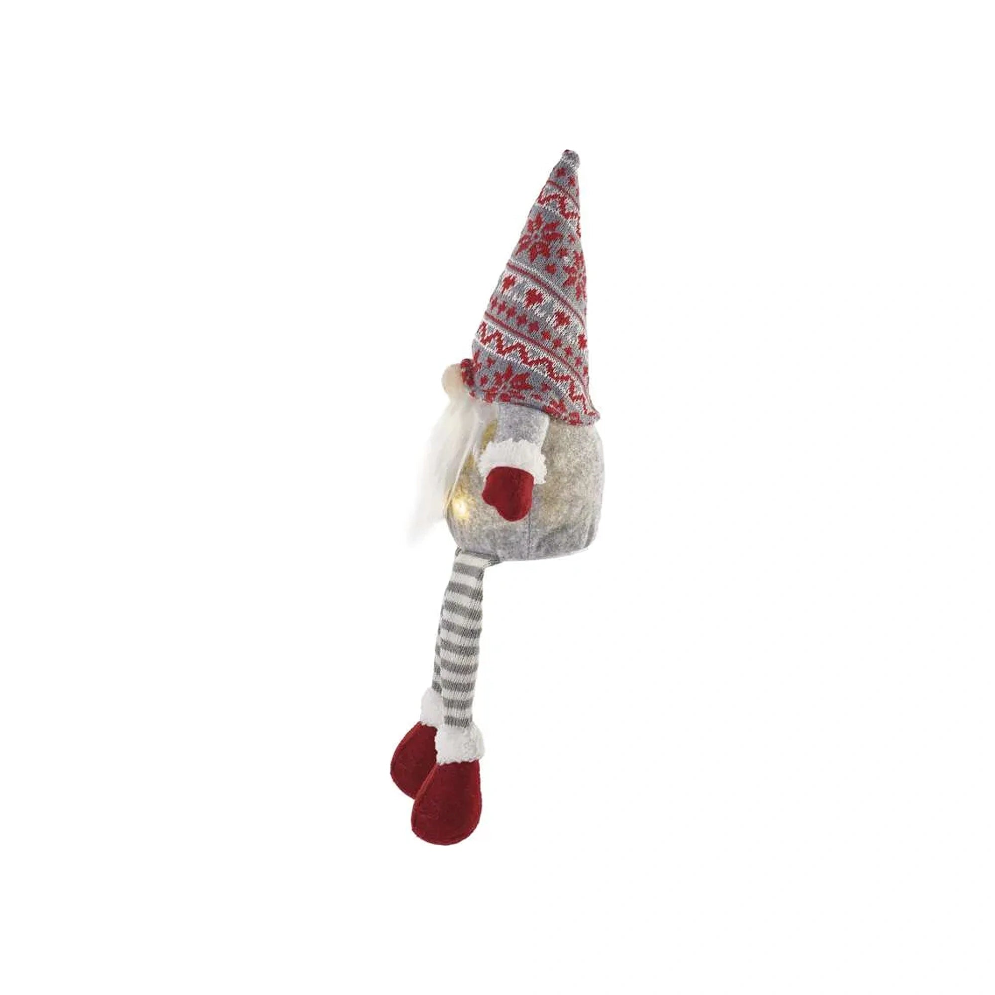 LED Christmas gnome, indoor, warm white, 3xAA, 27cm