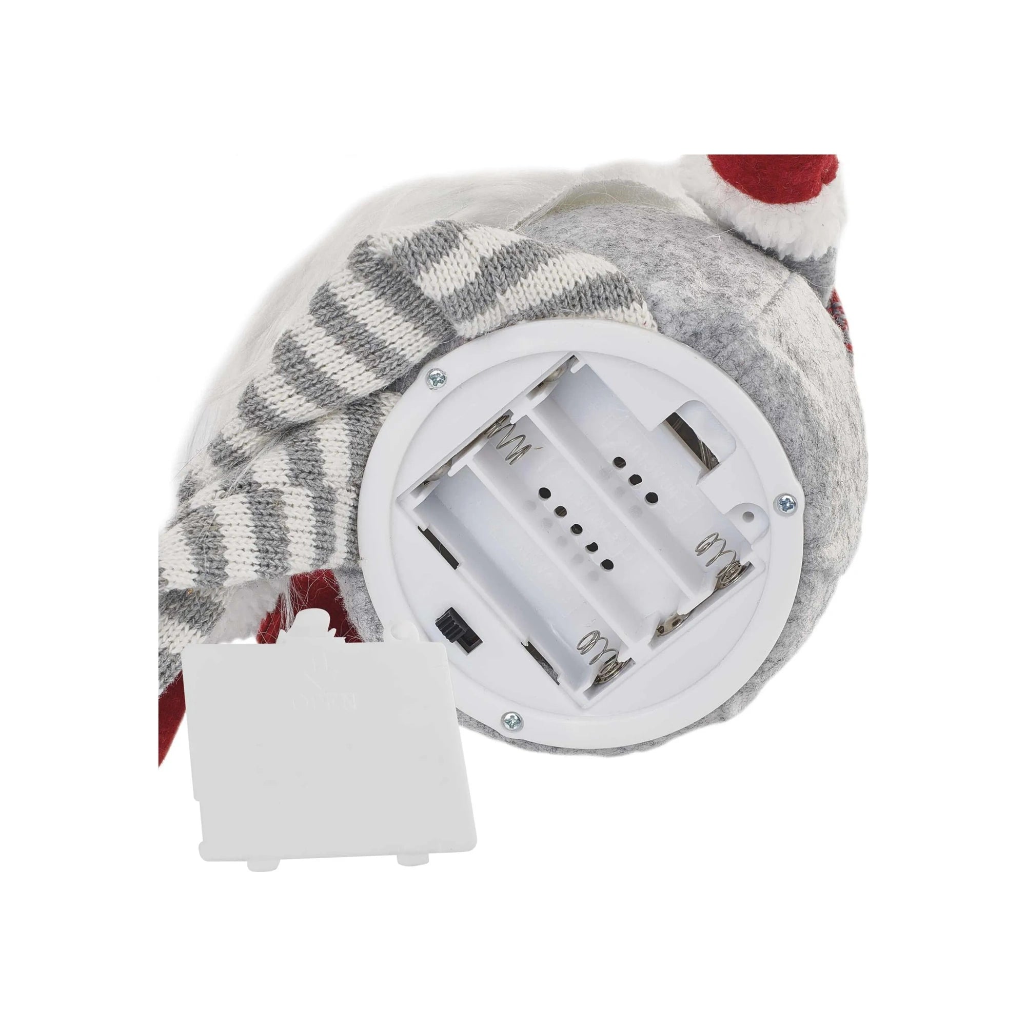 LED Christmas gnome, indoor, warm white, 3xAA, 27cm