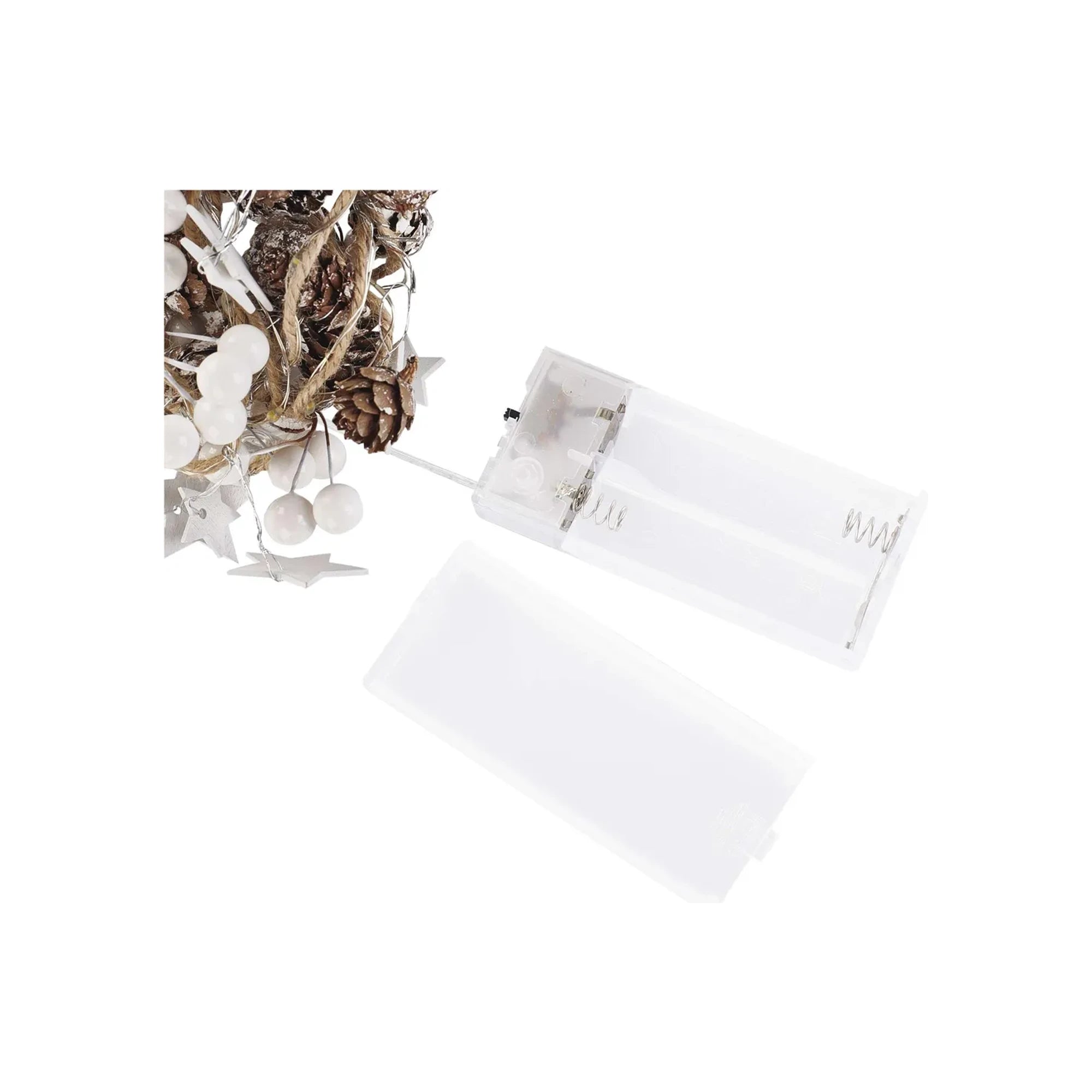 Božićna girlanda, češeri, LED, toplo bijela, 2xAA, IP20, 1.7m