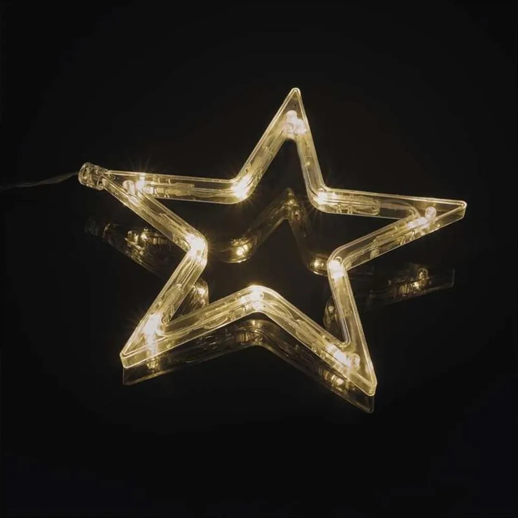 Božićna zavjesa, 7 zvijezda, LED, toplo bijela, IP20, 67x125cm