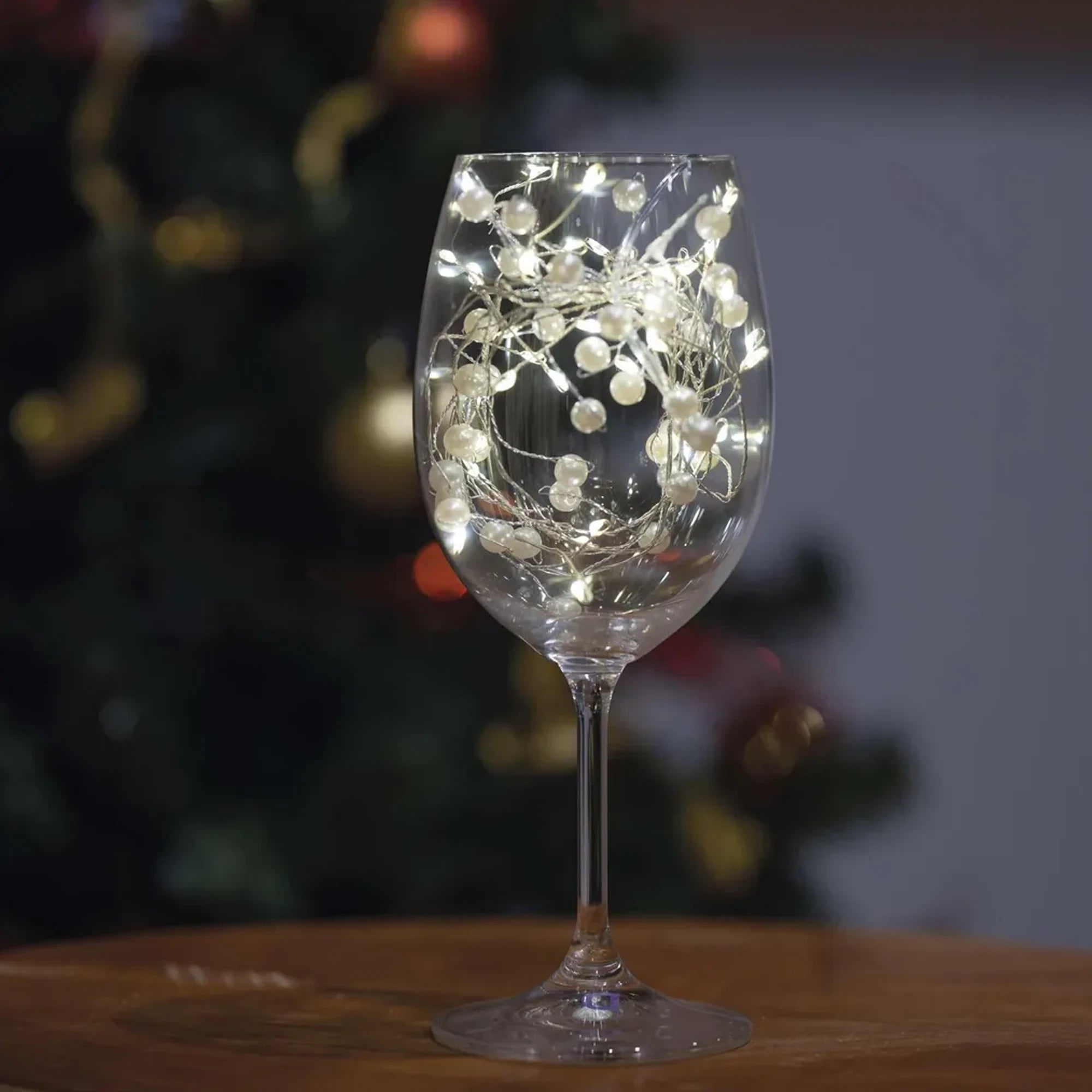 Božićna girlanda, perle, LED, toplo bijela, 3xAA, IP20, 1.2m