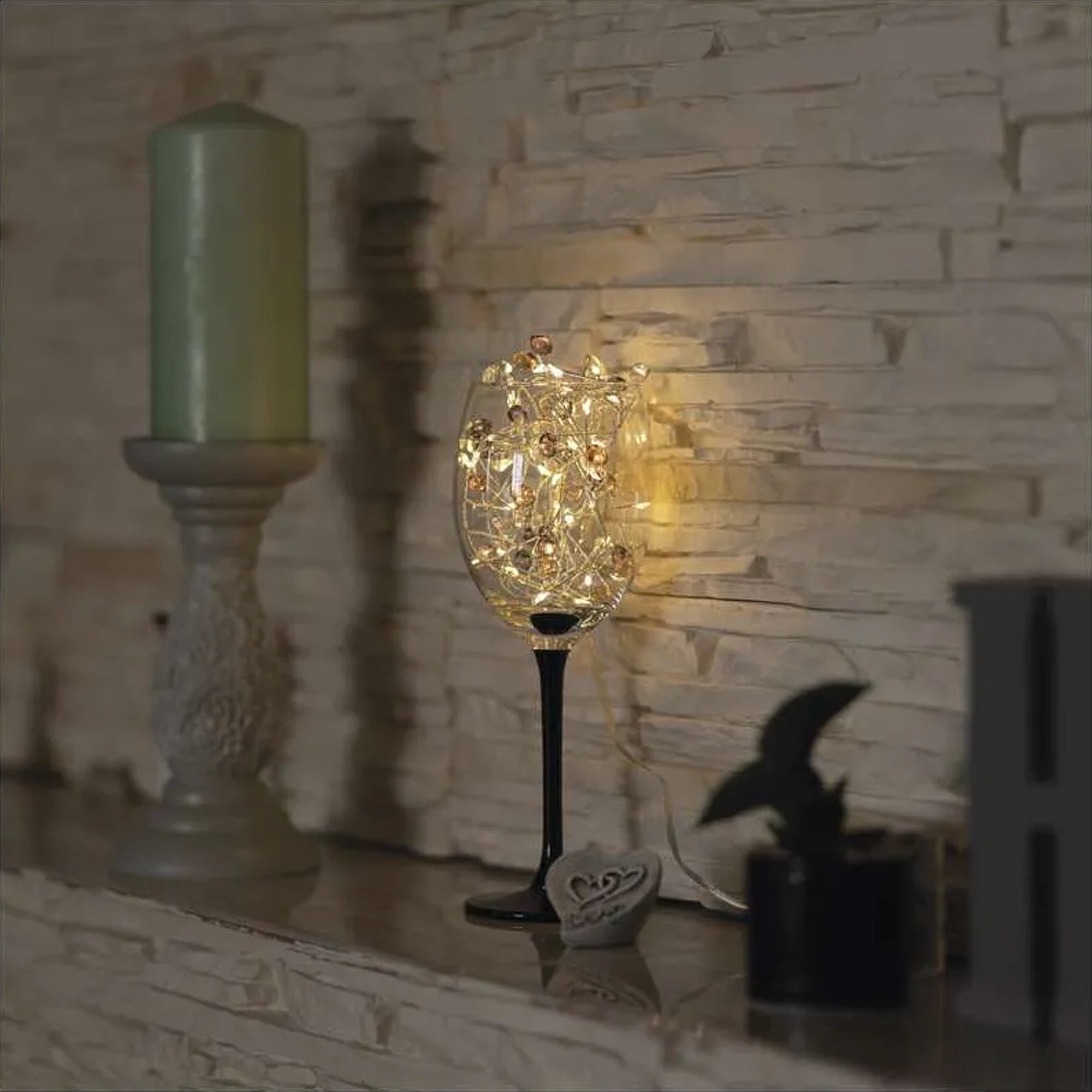 Božićna girlanda, kamenčići, LED, toplo bijela, 3xAA, IP20, 1.2m