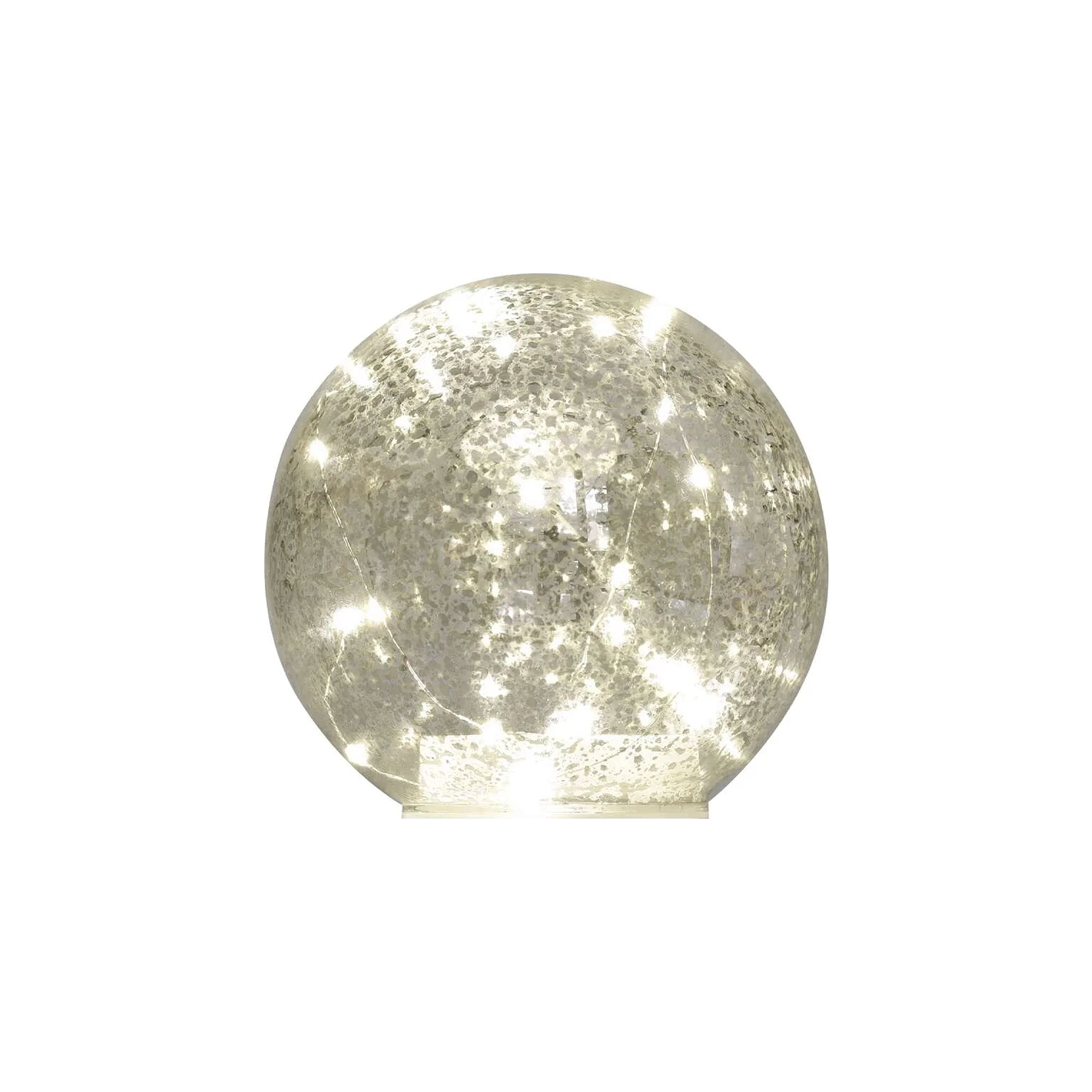 Božićna kugla, staklena, zlatna, LED, toplo bijela, 3xAA, IP20, 15cm