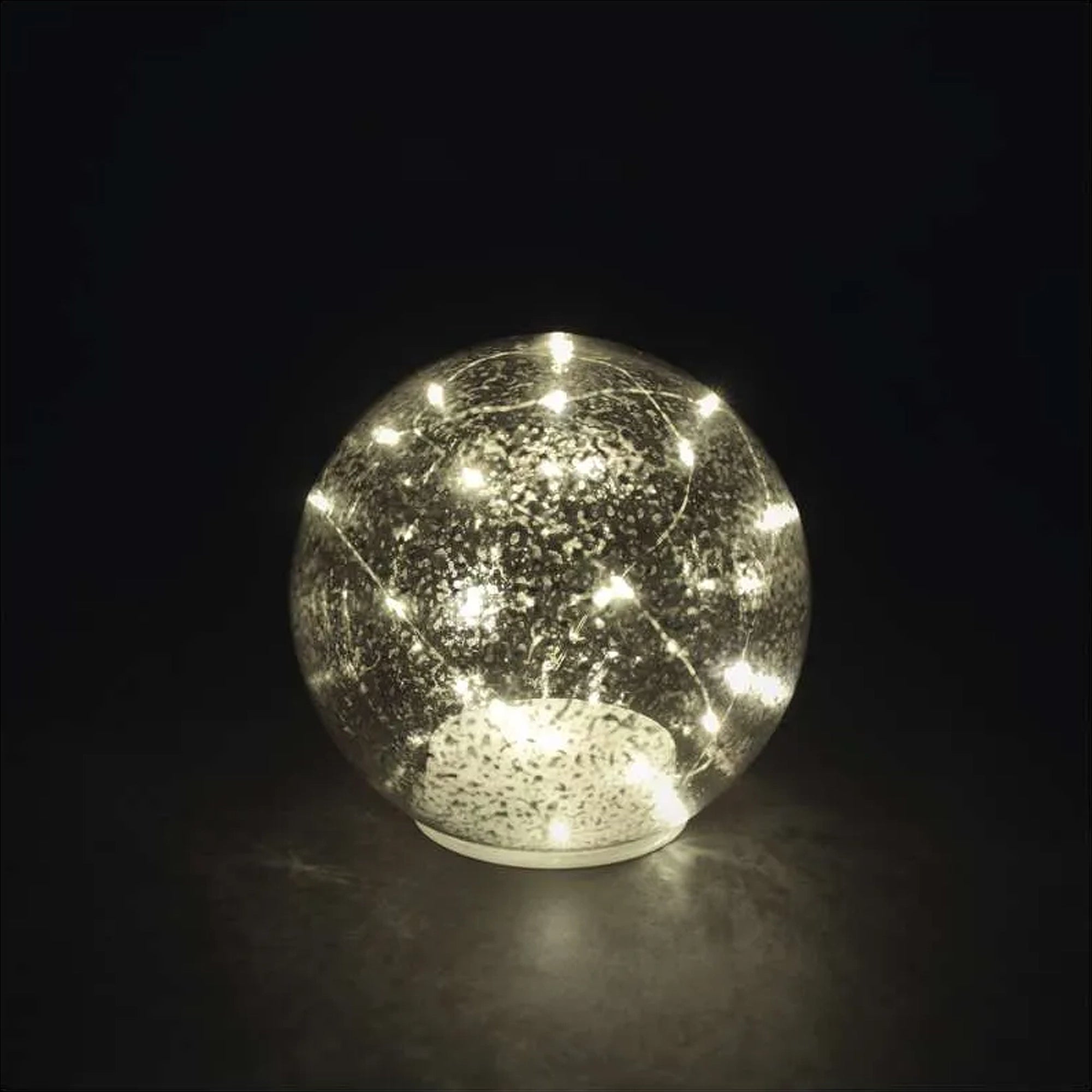 Božićna kugla, staklena, zlatna, LED, toplo bijela, 3xAA, IP20, 15cm