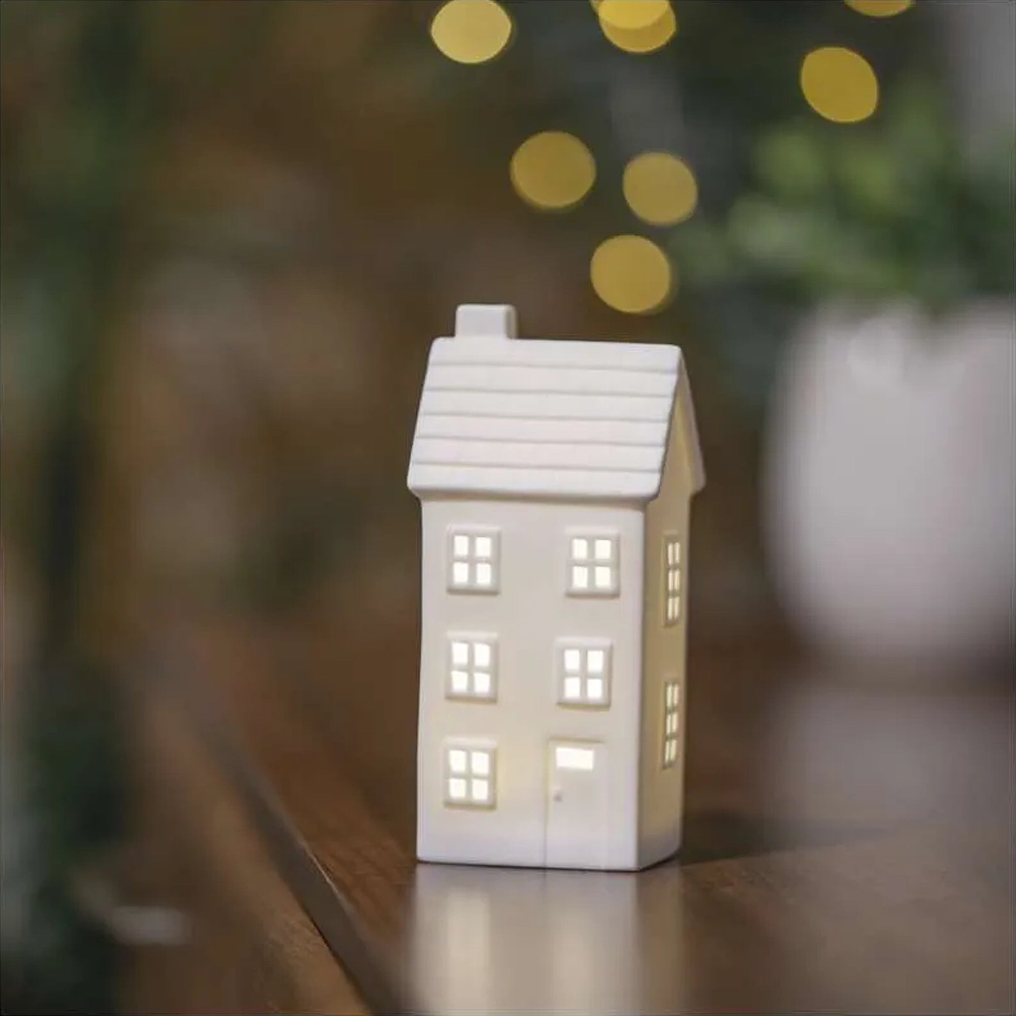 Keramička kućica, LED, toplo bijela, 1xCR2032, IP20, 16.3cm