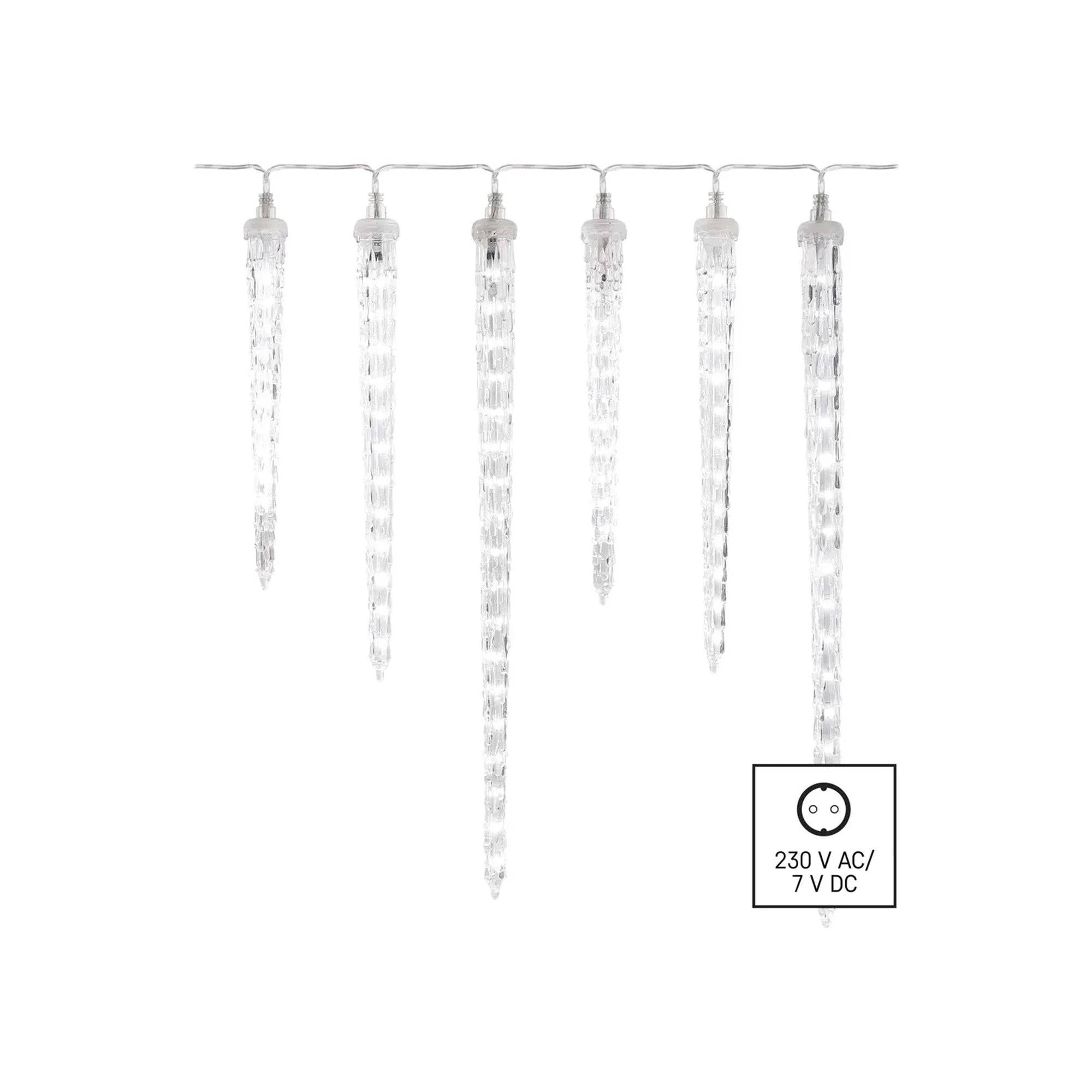 Božićna girlanda, 6 siga, LED, hladno bijela, IP44, 2m