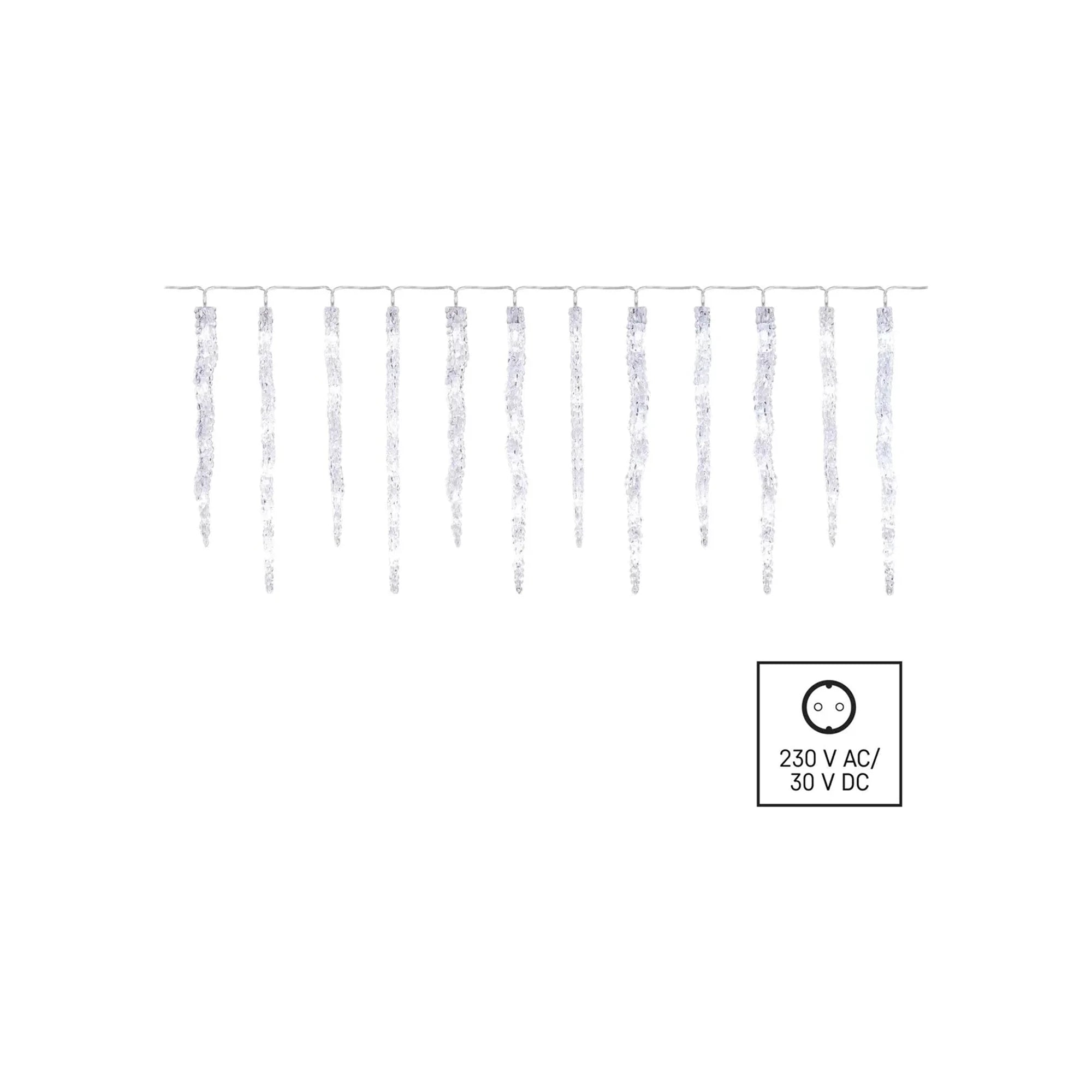 Božićna girlanda, 12 siga, LED, hladno bijela, IP44, 3.6m