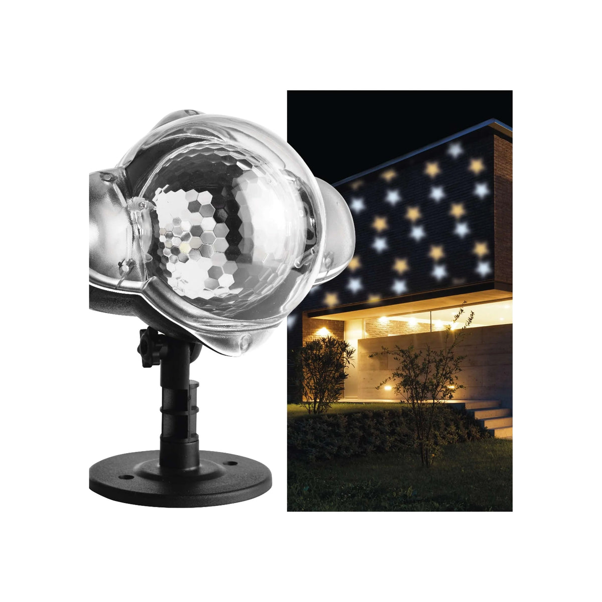 Božićni projektor, zvijezde, LED, toplo/hladno bijela, IP44