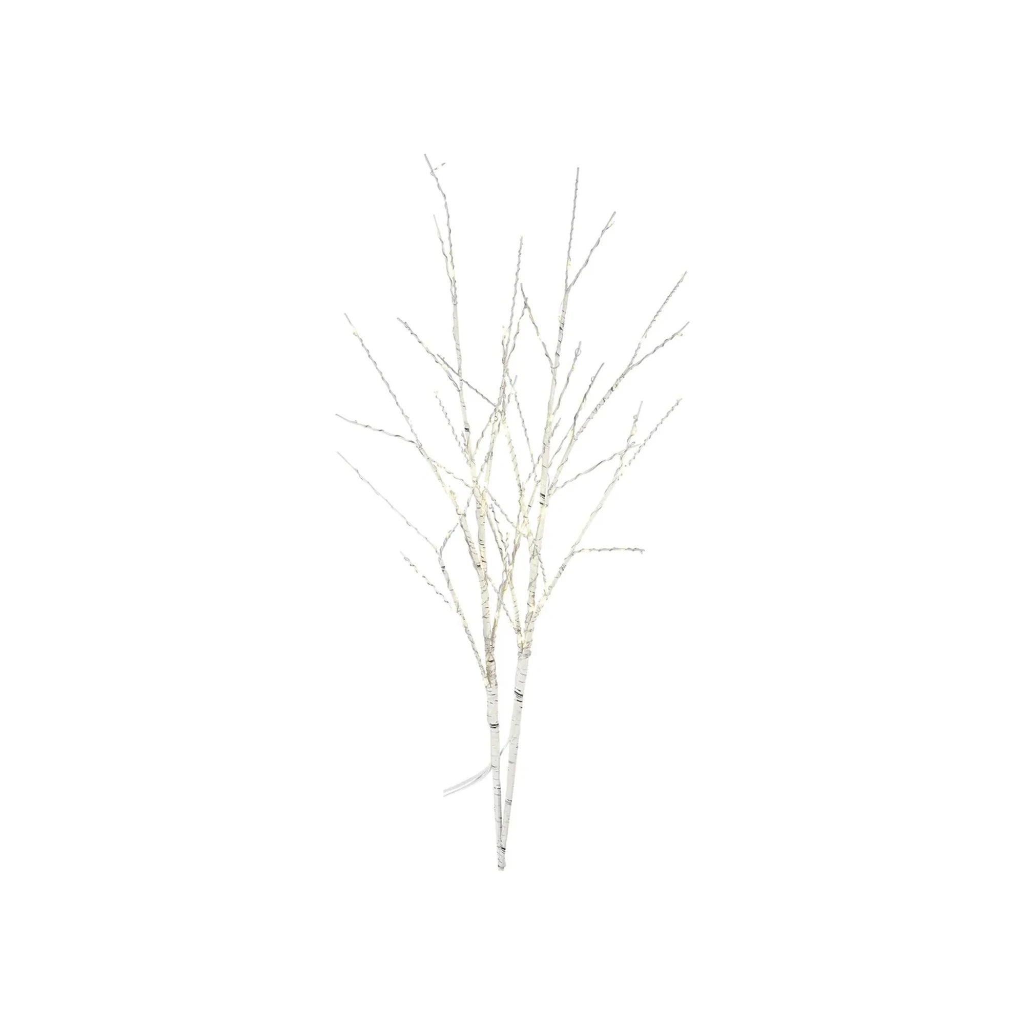 Božićna dekoracija, 2 grančice breze, LED, toplo bijela, 3xAA, IP44, 60cm