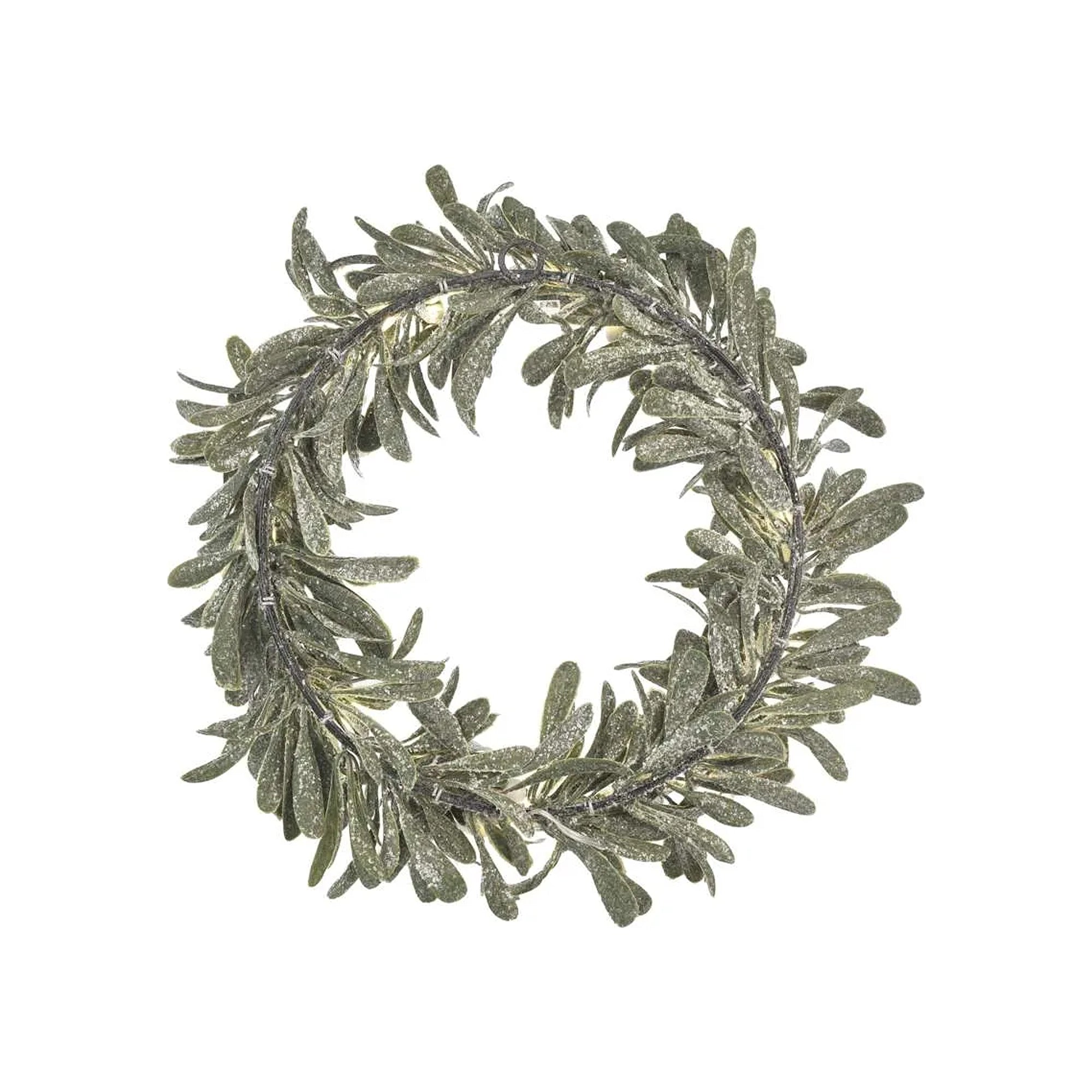 Božićni vijenac, imela, LED, toplo bijela, 3xAA, IP20, 35cm