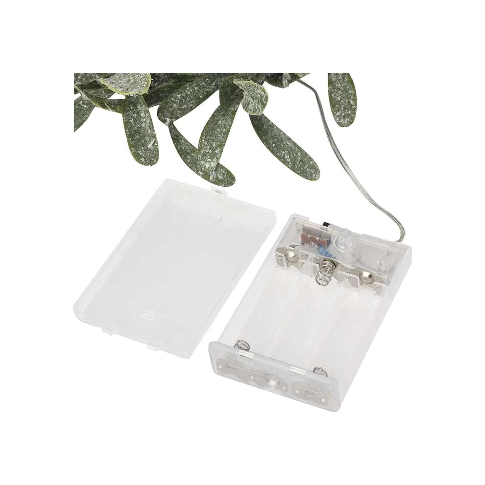 Božićni vijenac, imela, LED, toplo bijela, 3xAA, IP20, 35cm