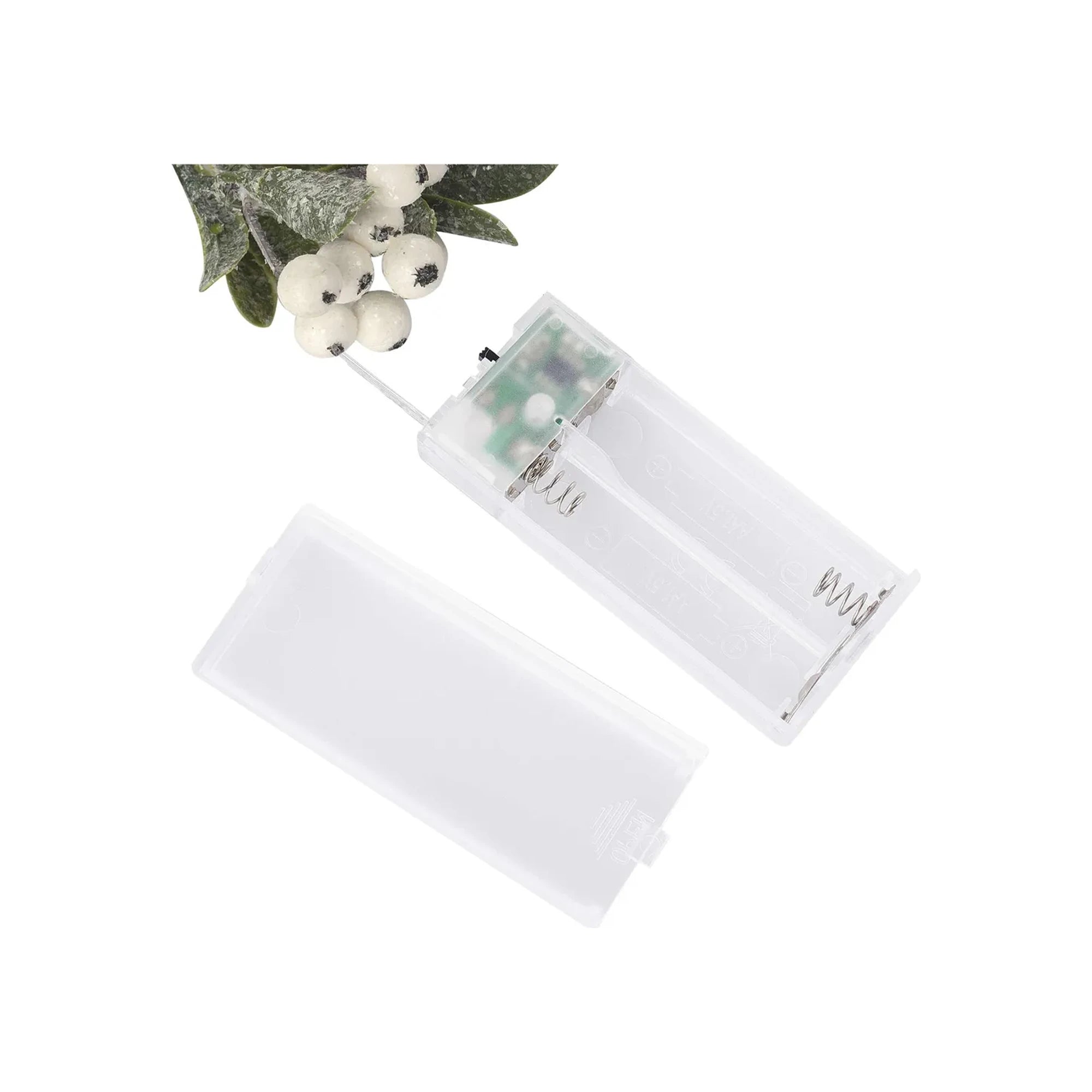 Božićna dekoracija, grančica imele, LED, toplo bijela, 2xAA, IP20, 30cm