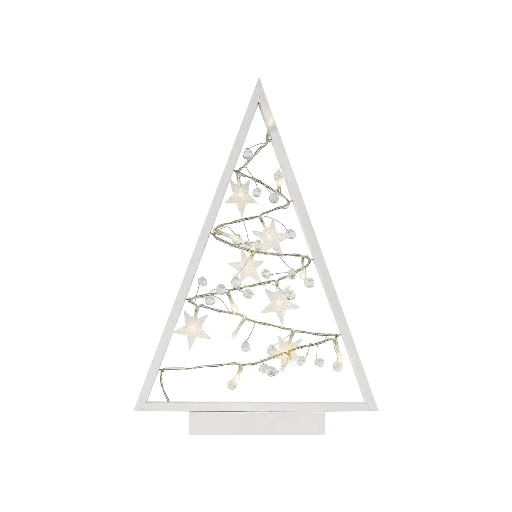 Božićna dekoracija, svjetleće drvce, LED, toplo bijela, 2xAA, IP20