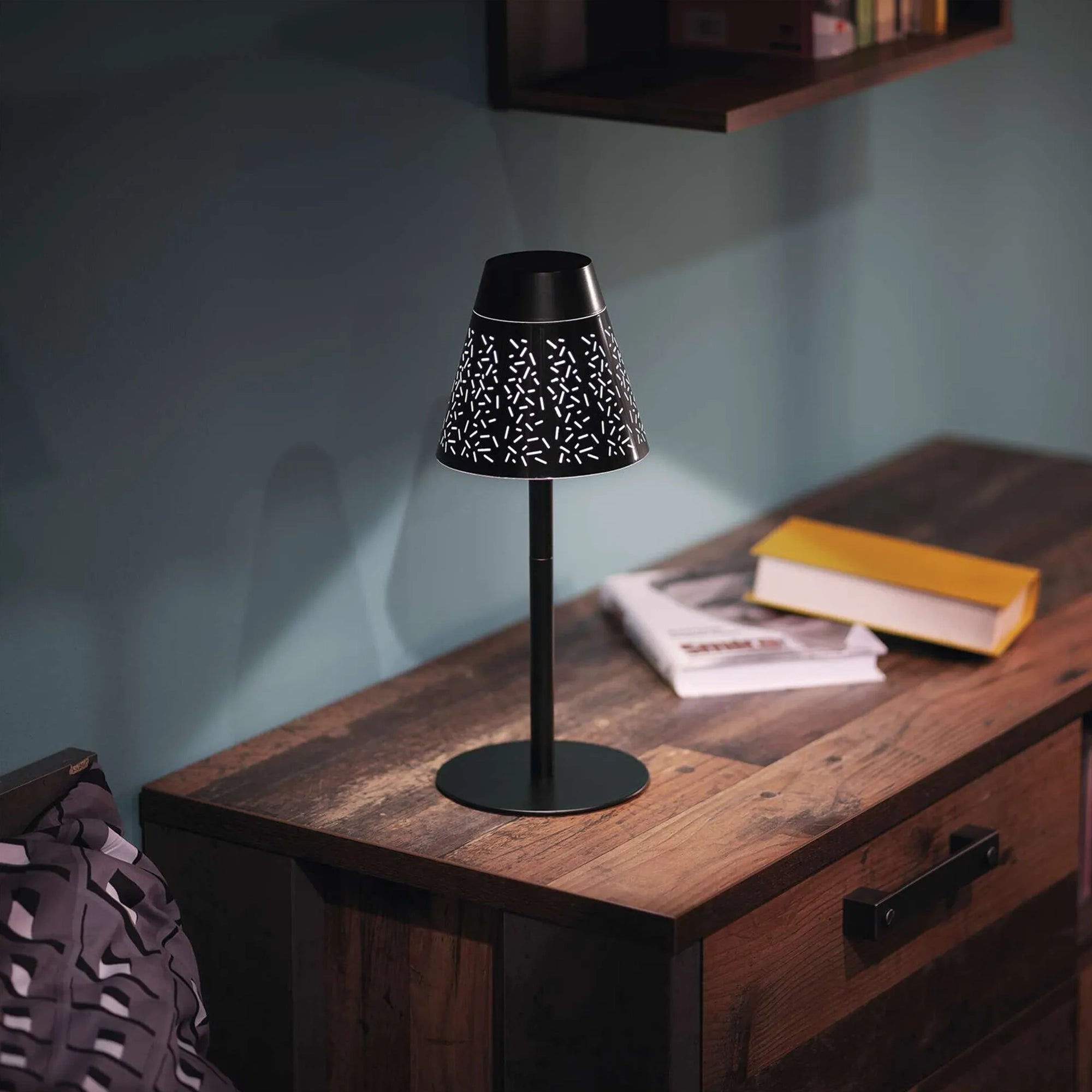 GRACE LED stolna lampa, punjiva, crna, 4.2W, 4000K, IP44, 350mm