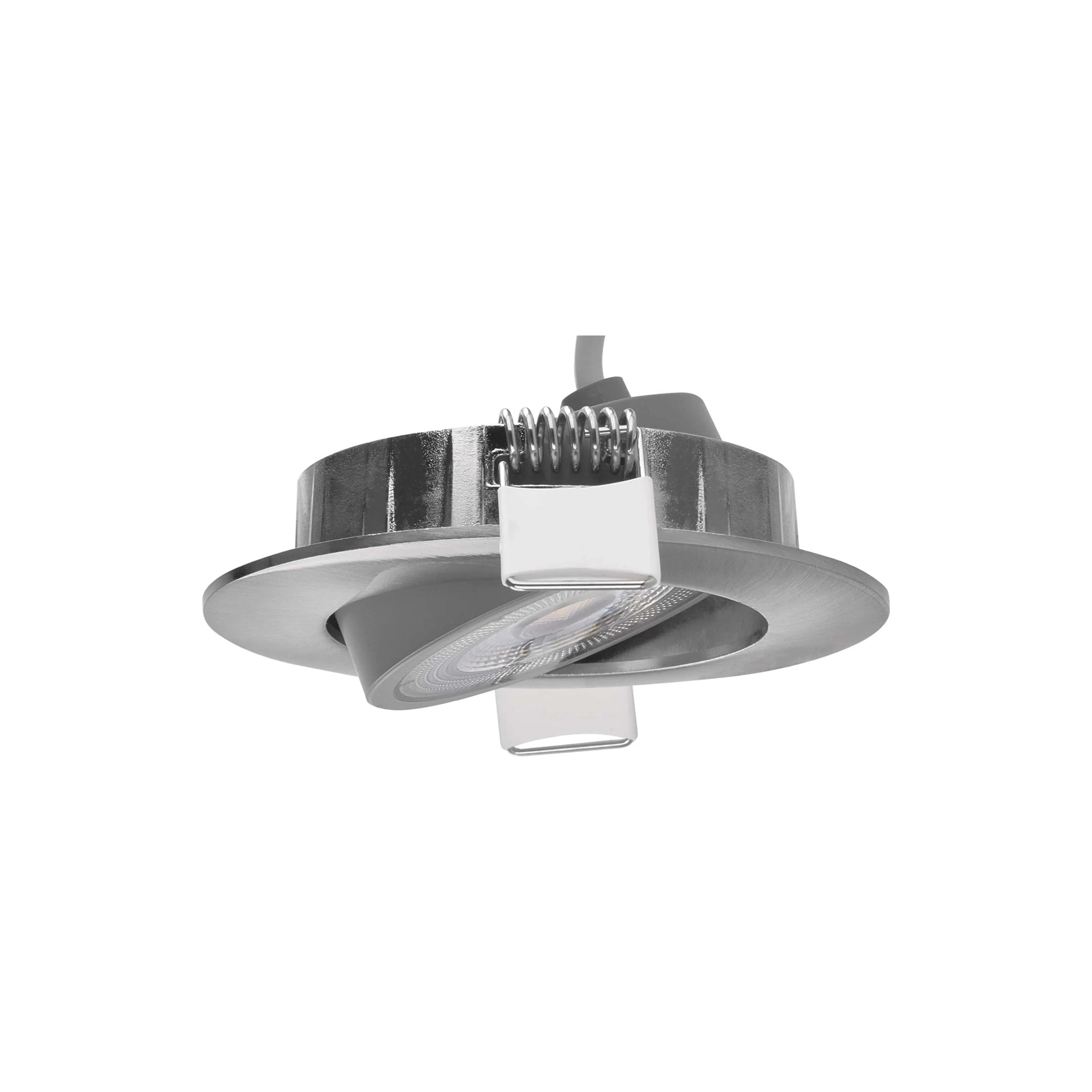 SIMMI LED ugradbena svjetiljka, srebrna, 5W, 3000K, IP20, Ø80mm