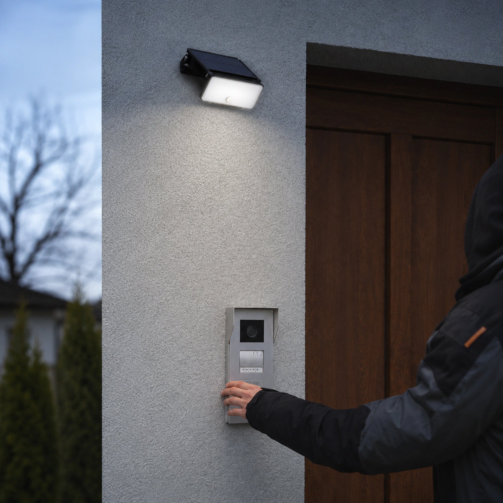 LED solarni reflektor SOLO S, senzor pokreta, crni, 4000K, IP54