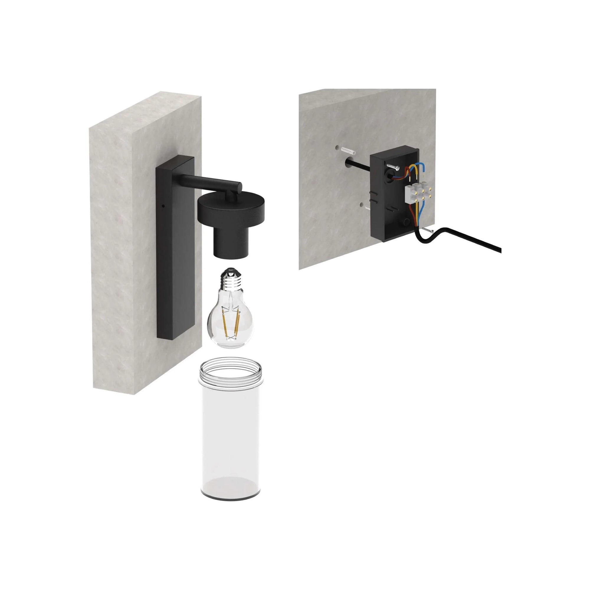 ZALA zidna svjetiljka, antracit, 1xE27, IP44, 230mm