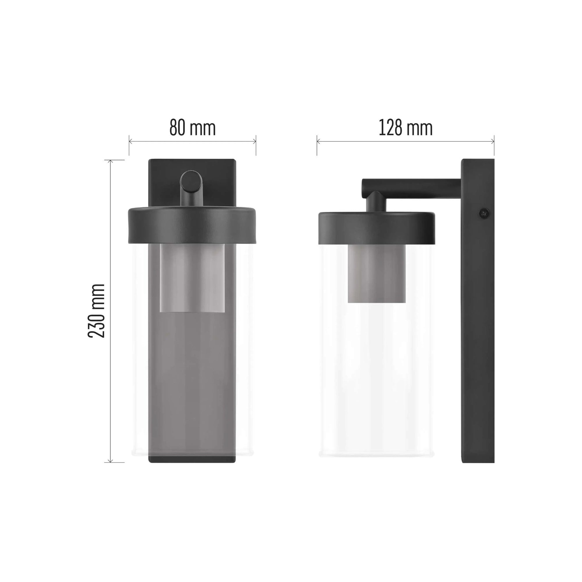 ZALA zidna svjetiljka, antracit, 1xE27, IP44, 230mm