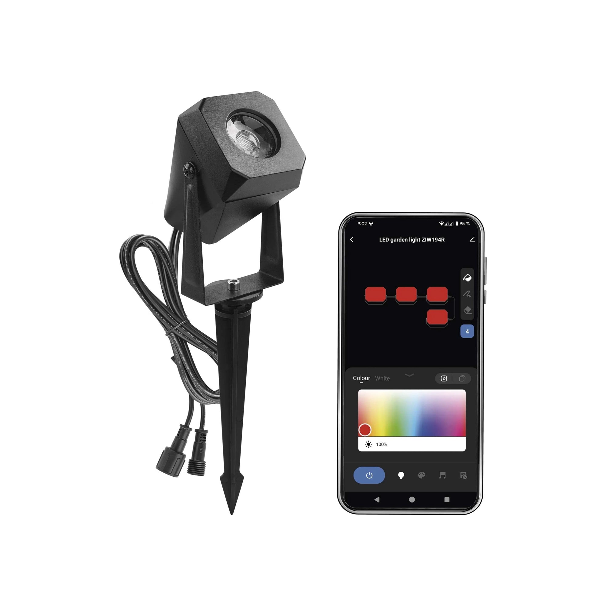 Vanjski LED reflektor, GoSmart, set za proširenje, 1 komad, 1.5W, RGBIC, WiFi, IP65