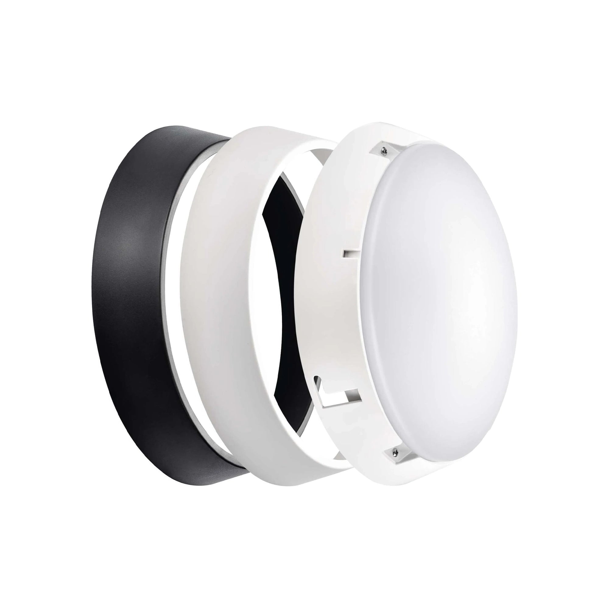 ZURI LED plafonjera, crna/bijela, 14W, 3000K, IP54, Ø215mm