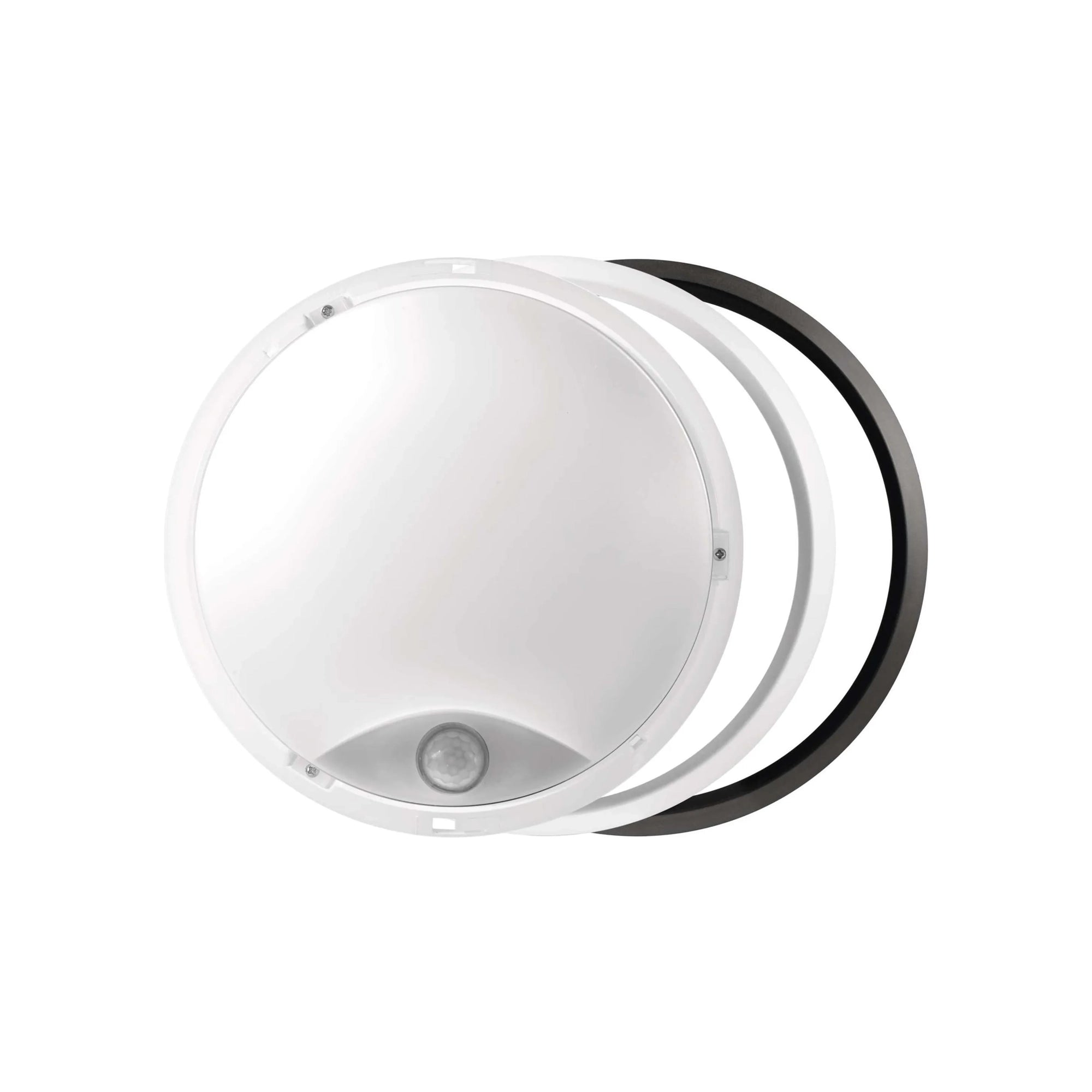 ZURI LED plafonjera, senzor pokreta, crna/bijela, 14W, 3000K, IP54, Ø215mm