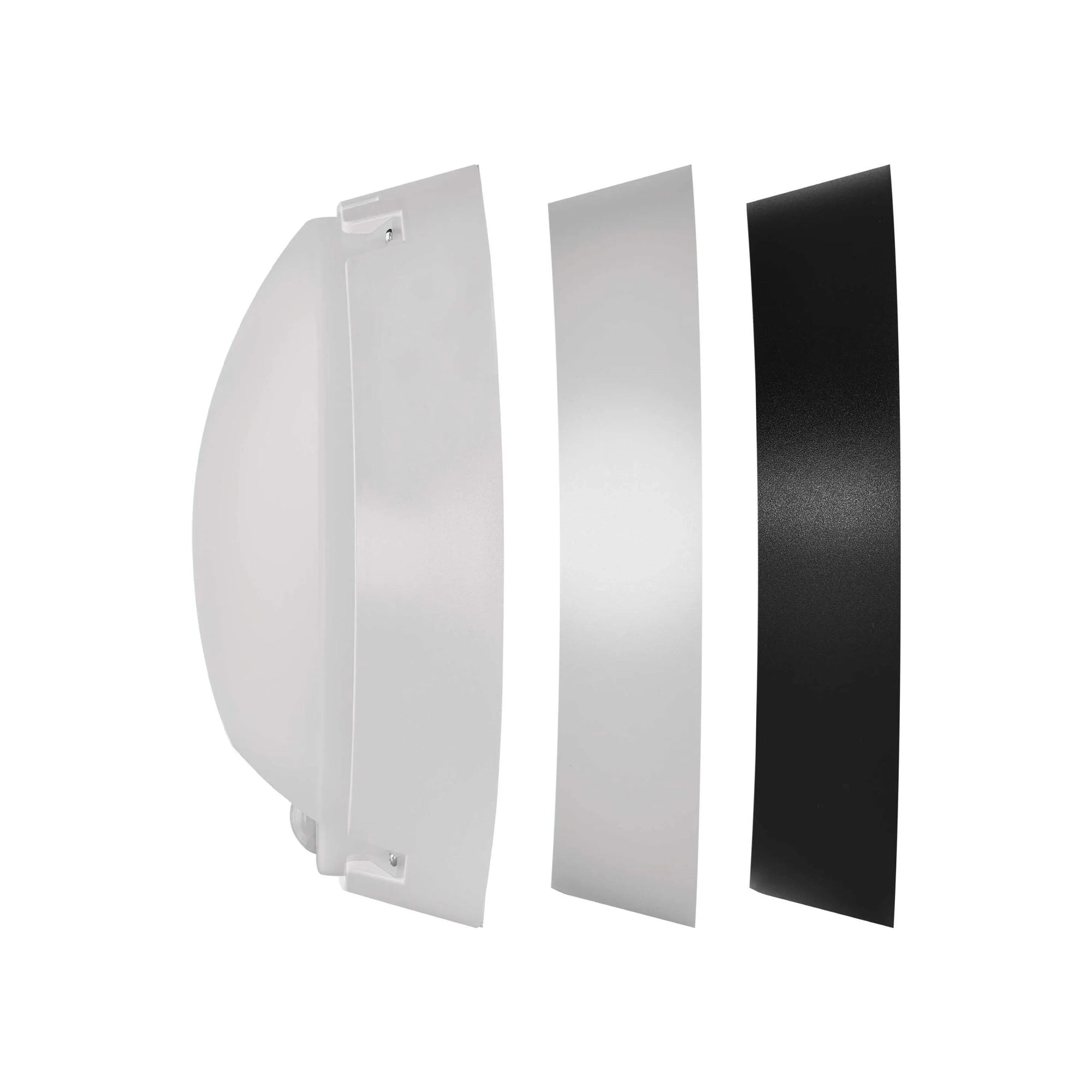 ZURI LED plafonjera, senzor pokreta, crna/bijela, 14W, 3000K, IP54, Ø215mm