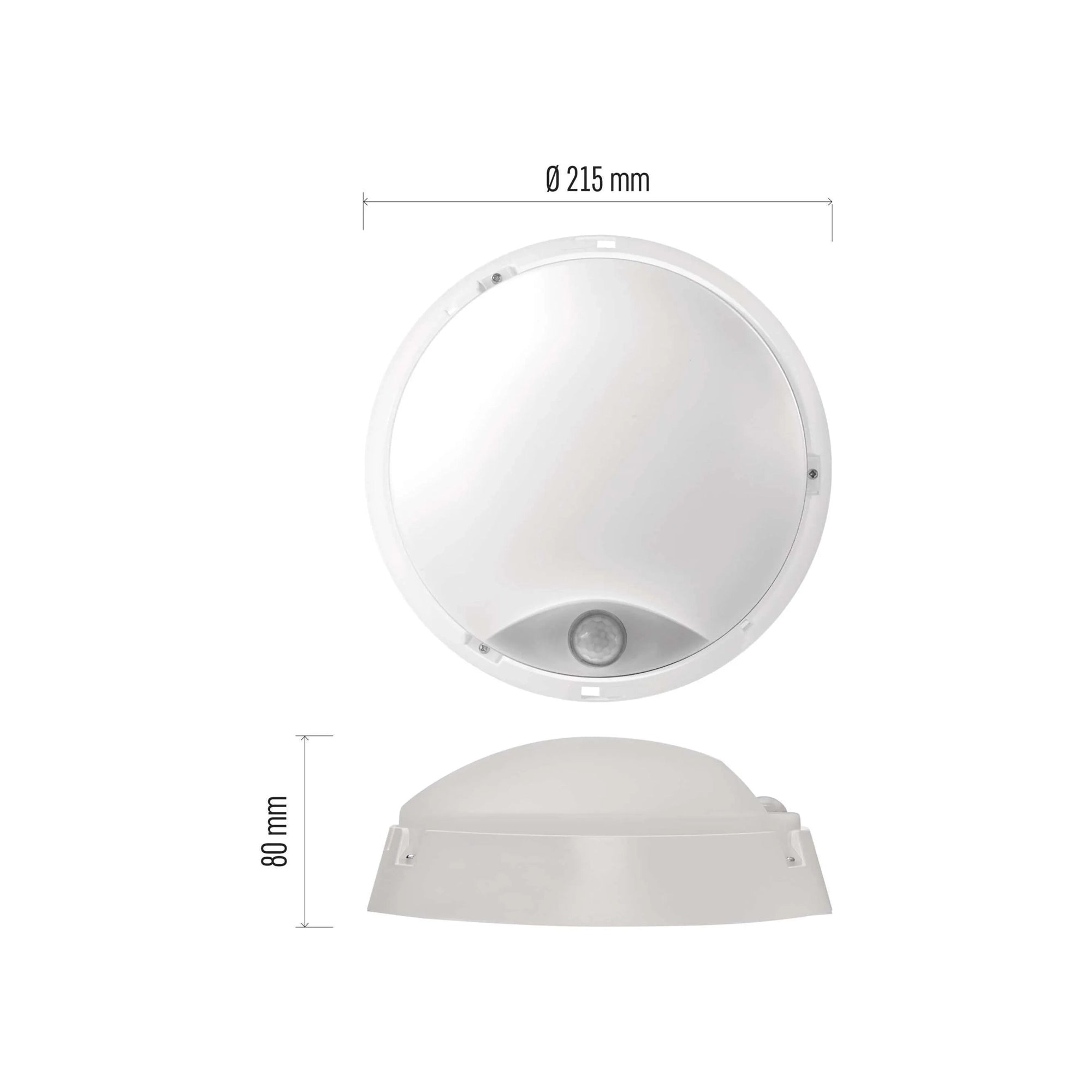 ZURI LED plafonjera, senzor pokreta, crna/bijela, 14W, 3000K, IP54, Ø215mm