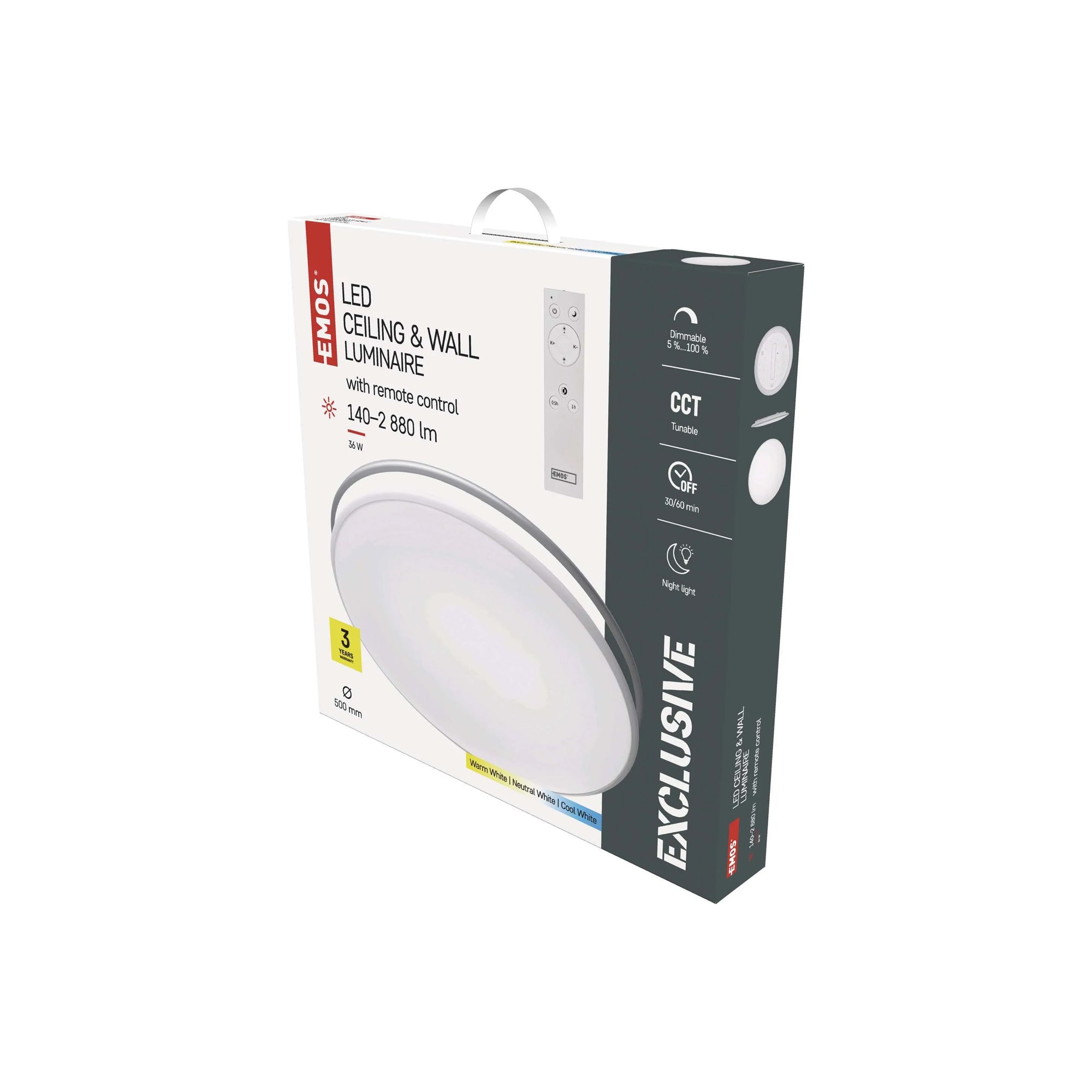 ALVI LED plafonjera s daljinskim, 36W, CCT, Ø500mm