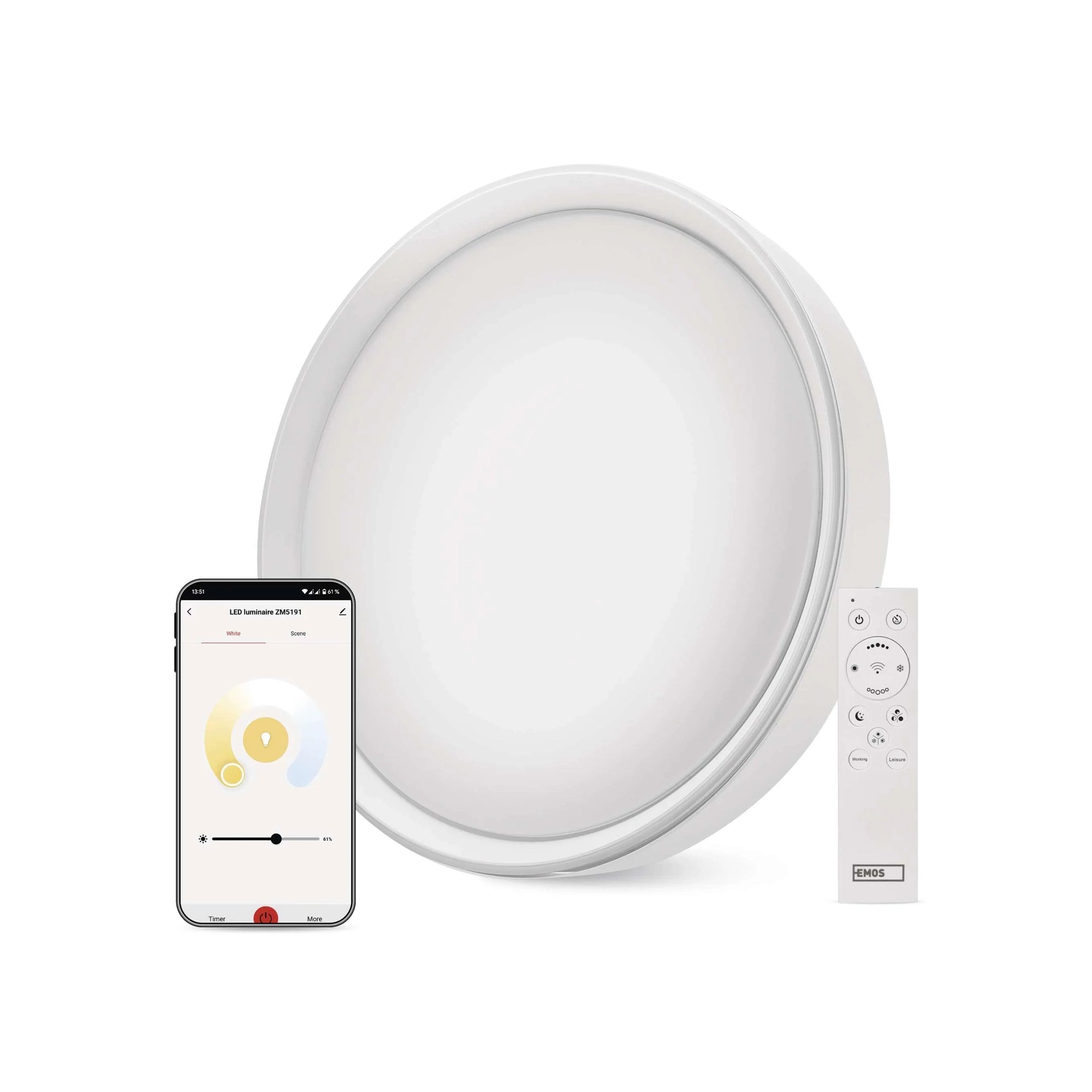 ILVI LED plafonjera, pametna, bijela, 30W, CCT, IP20, Ø400mm