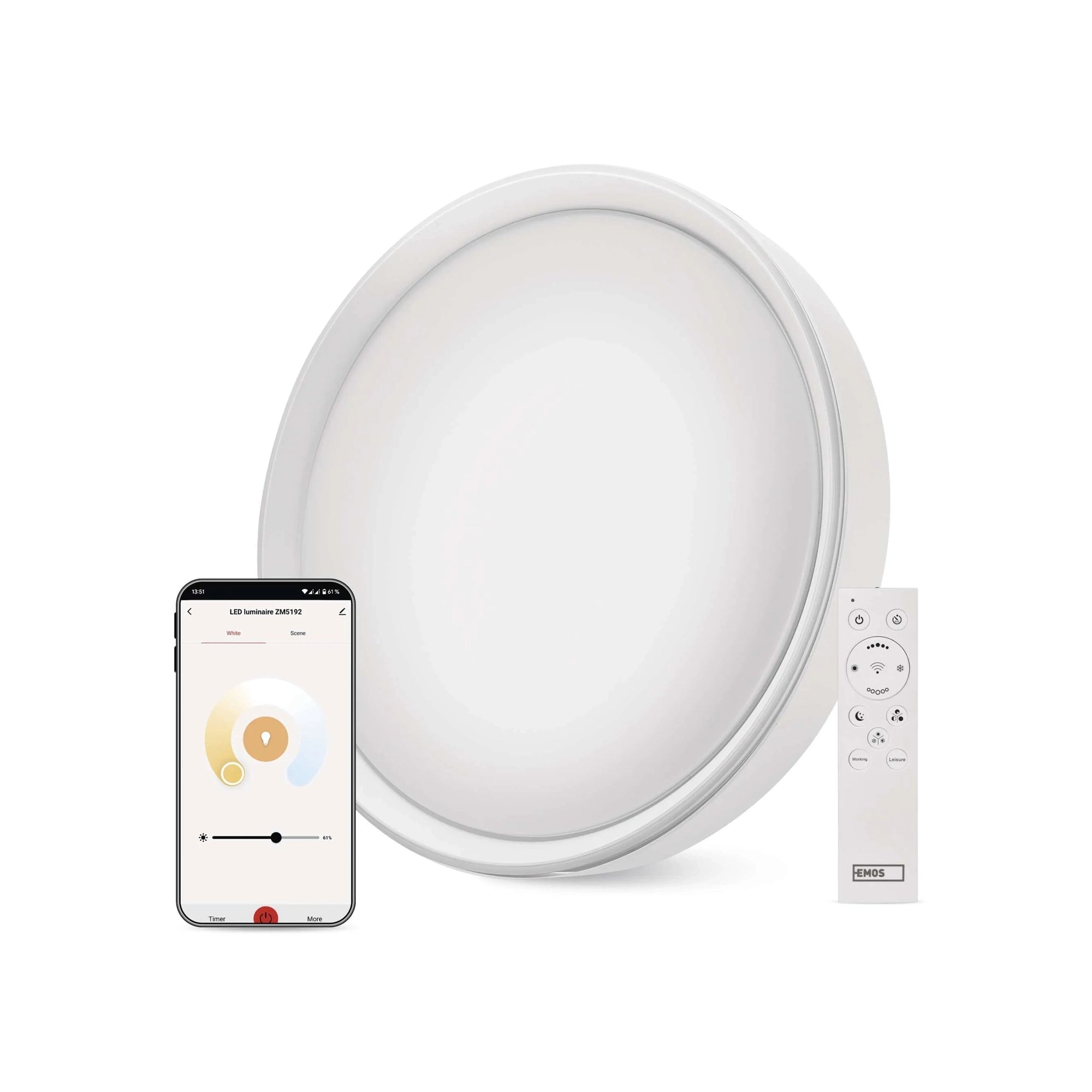 ILVI LED plafonjera, pametna, bijela, 45W, CCT, IP20, Ø500mm