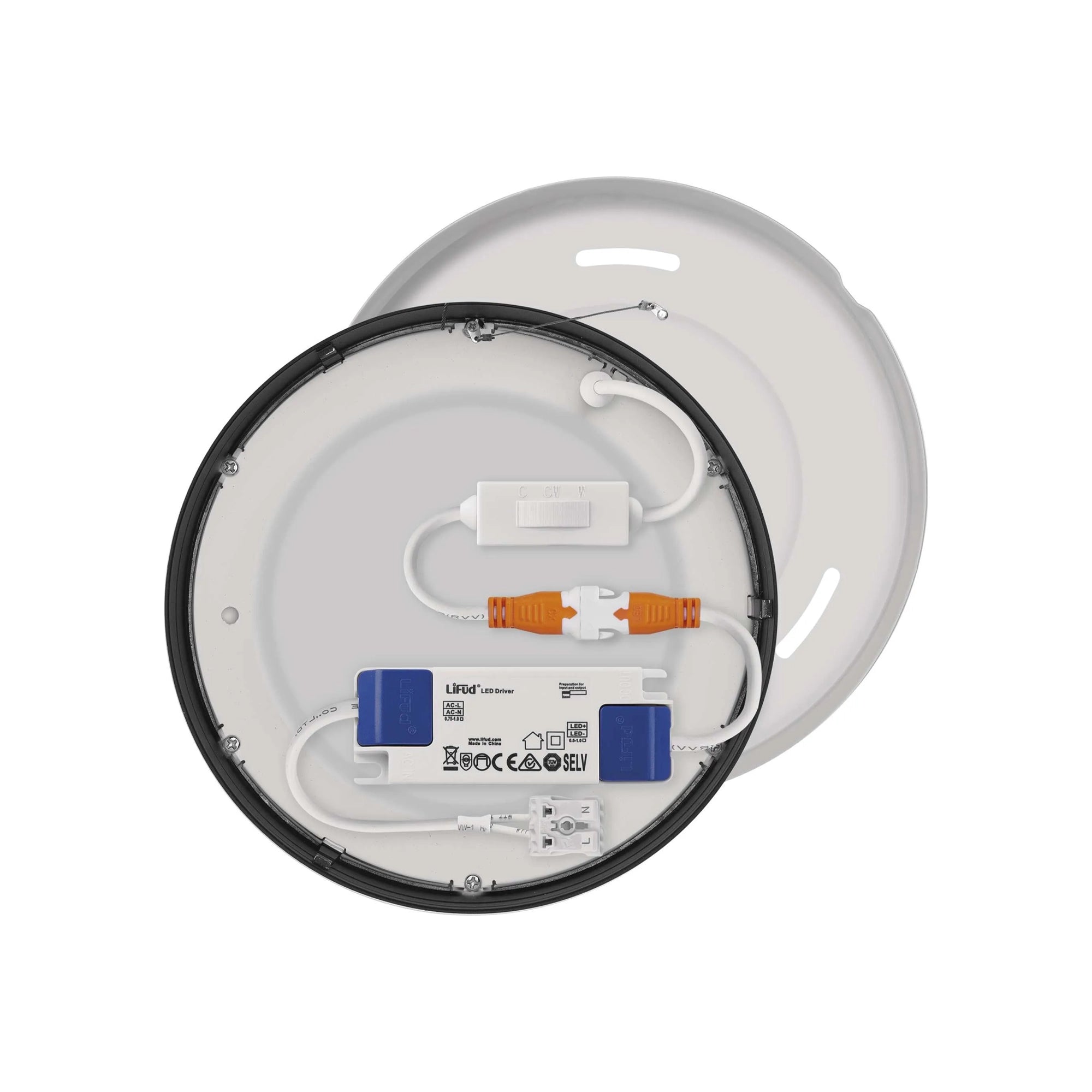 NEXXO LED panel, nadgradni, okrugli, crni, 12.5W, CCT, IP20/IP40, Ø170mm