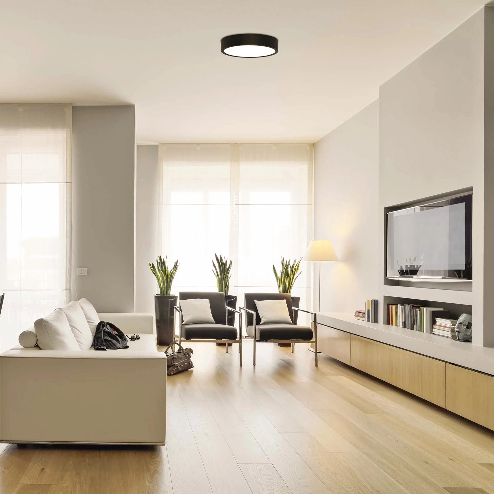 NEXXO LED panel, nadgradni, okrugli, crni, 28.5W, CCT, IP20/IP40, Ø300mm