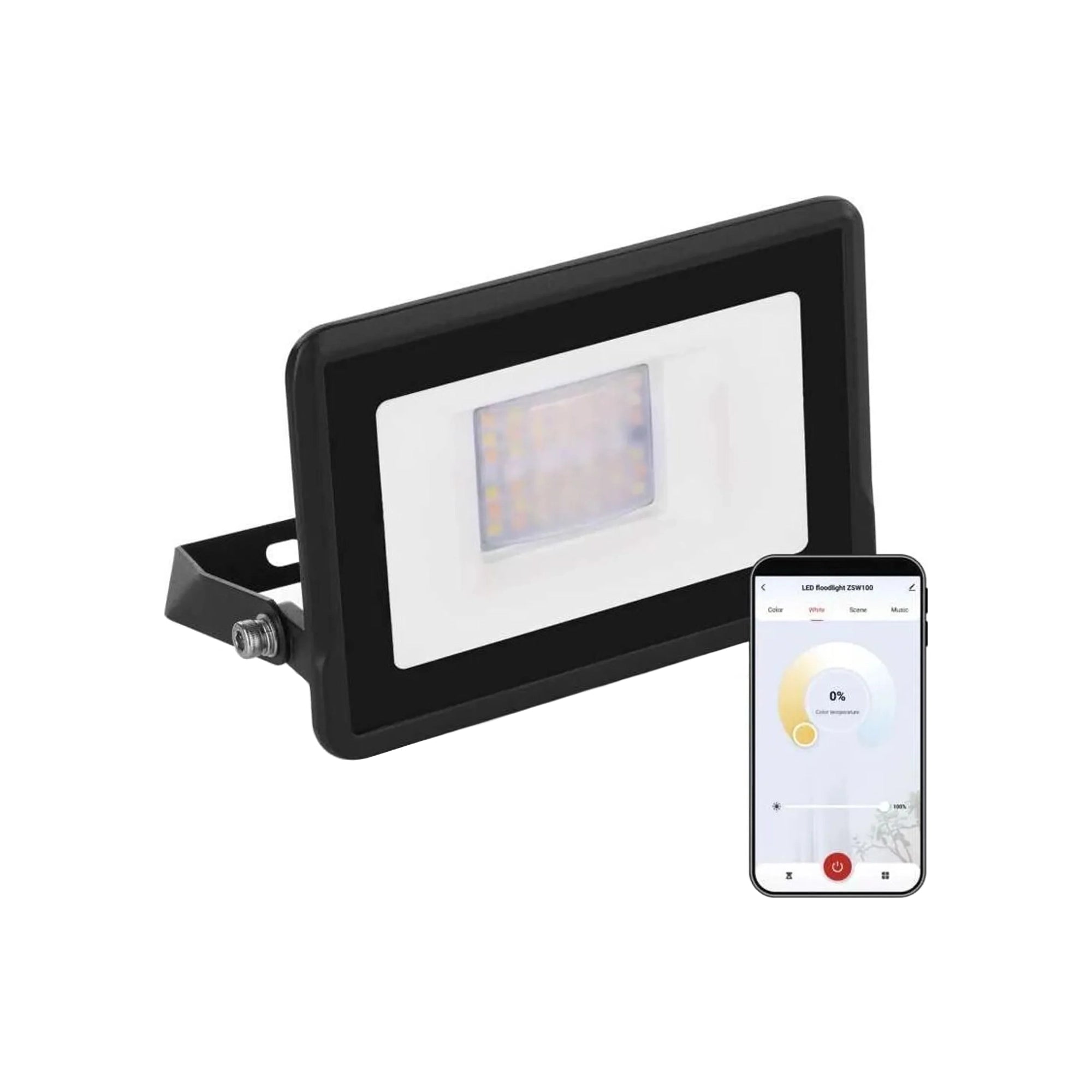 ZSW100 LED reflektor, GoSmart, crni, 20W, RGB+CCT, IP65, 101mm